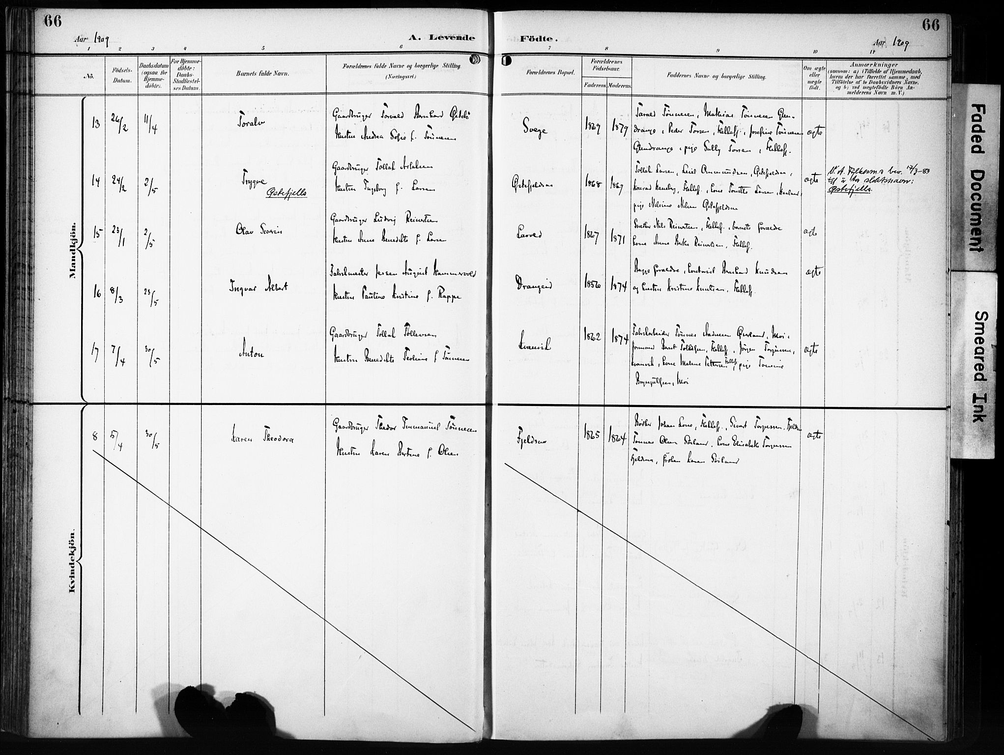 Flekkefjord sokneprestkontor, AV/SAK-1111-0012/F/Fa/Fac/L0009: Parish register (official) no. A 9, 1899-1909, p. 66