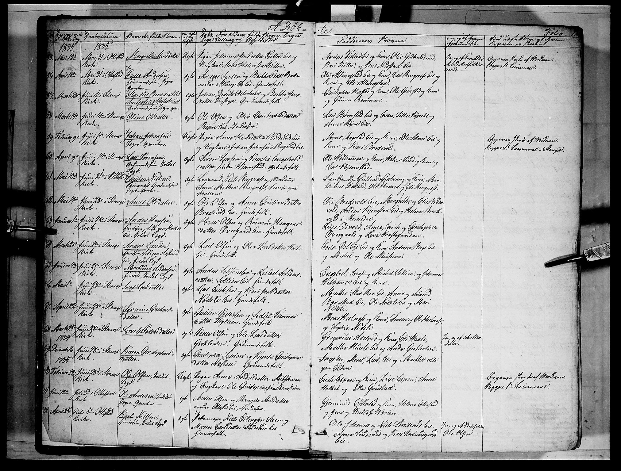 Stange prestekontor, SAH/PREST-002/K/L0010: Parish register (official) no. 10, 1835-1845, p. 1