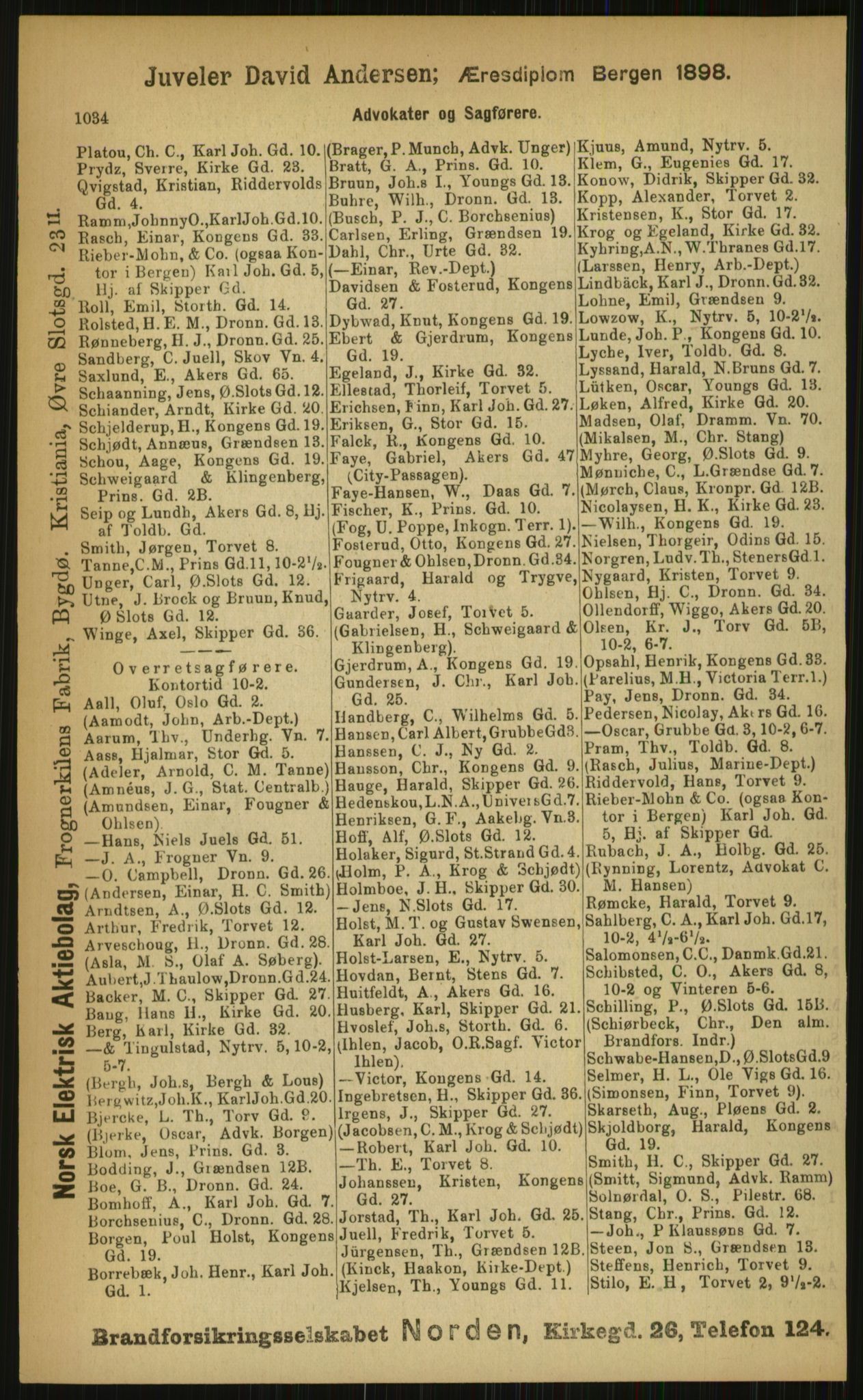 Kristiania/Oslo adressebok, PUBL/-, 1899, p. 1034