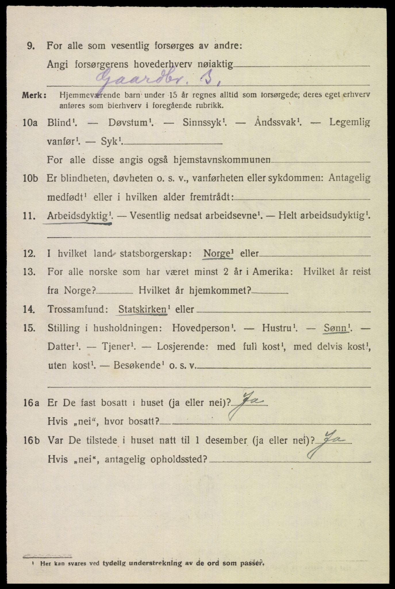 SAK, 1920 census for Fjotland, 1920, p. 2021