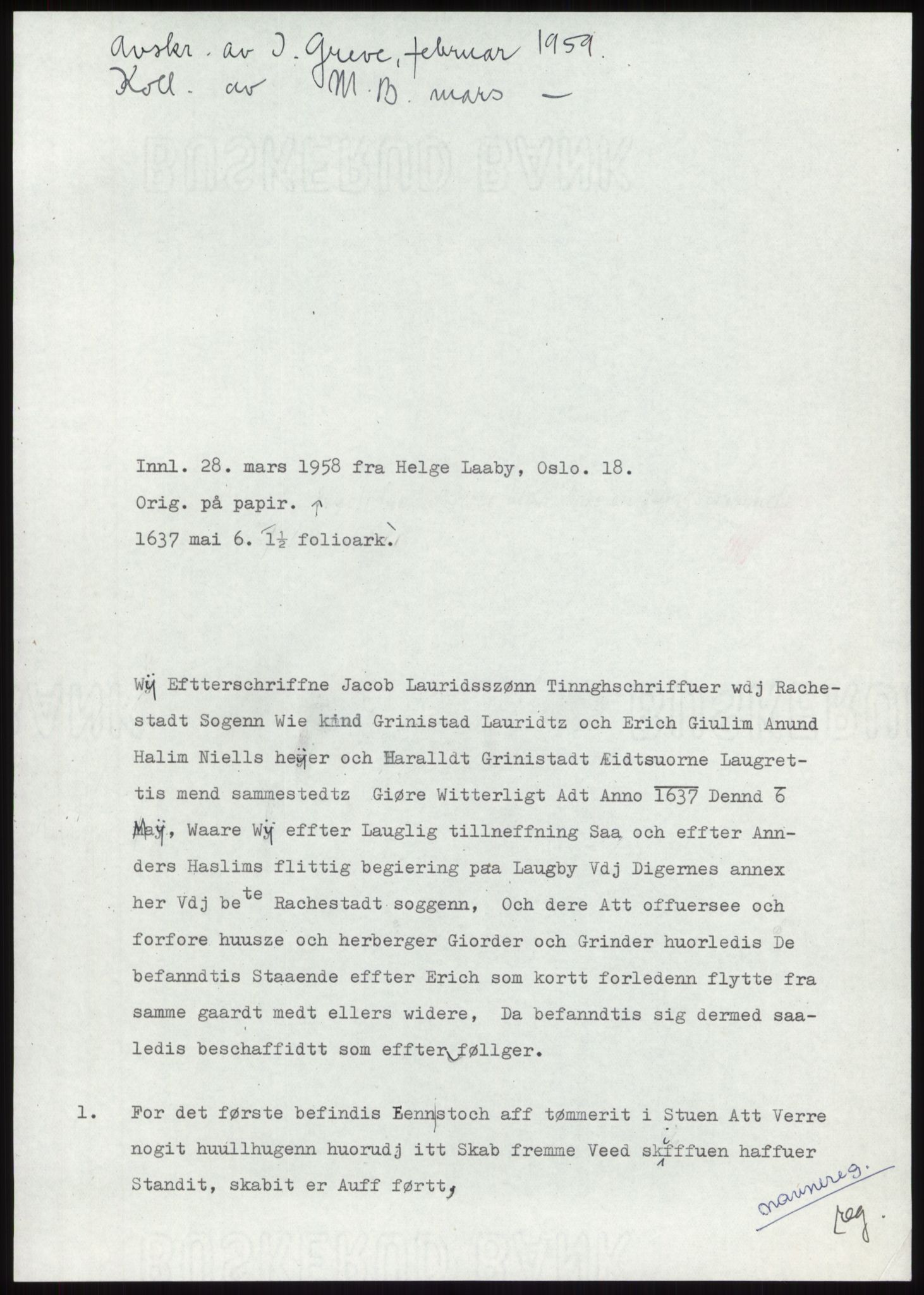 Samlinger til kildeutgivelse, Diplomavskriftsamlingen, RA/EA-4053/H/Ha, p. 535