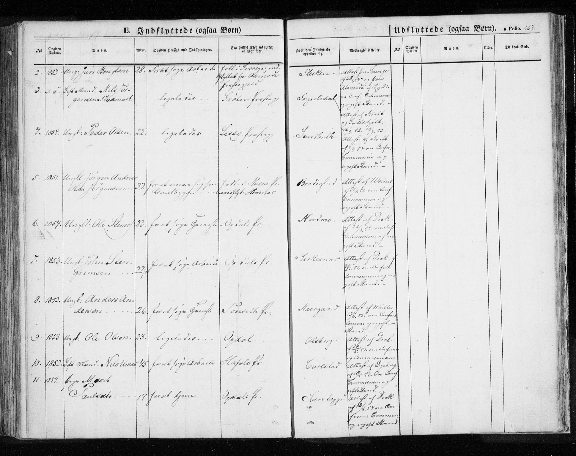 Målselv sokneprestembete, SATØ/S-1311/G/Ga/Gaa/L0003kirke: Parish register (official) no. 3, 1853-1863, p. 263