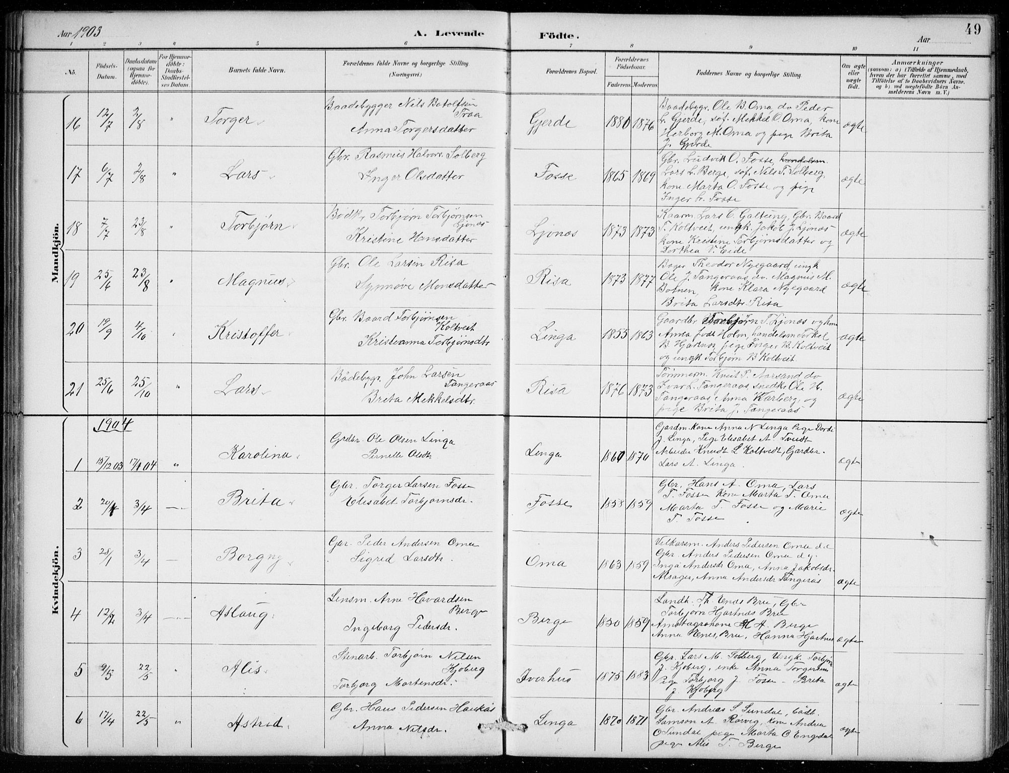 Strandebarm sokneprestembete, SAB/A-78401/H/Hab: Parish register (copy) no. B  1, 1891-1914, p. 49