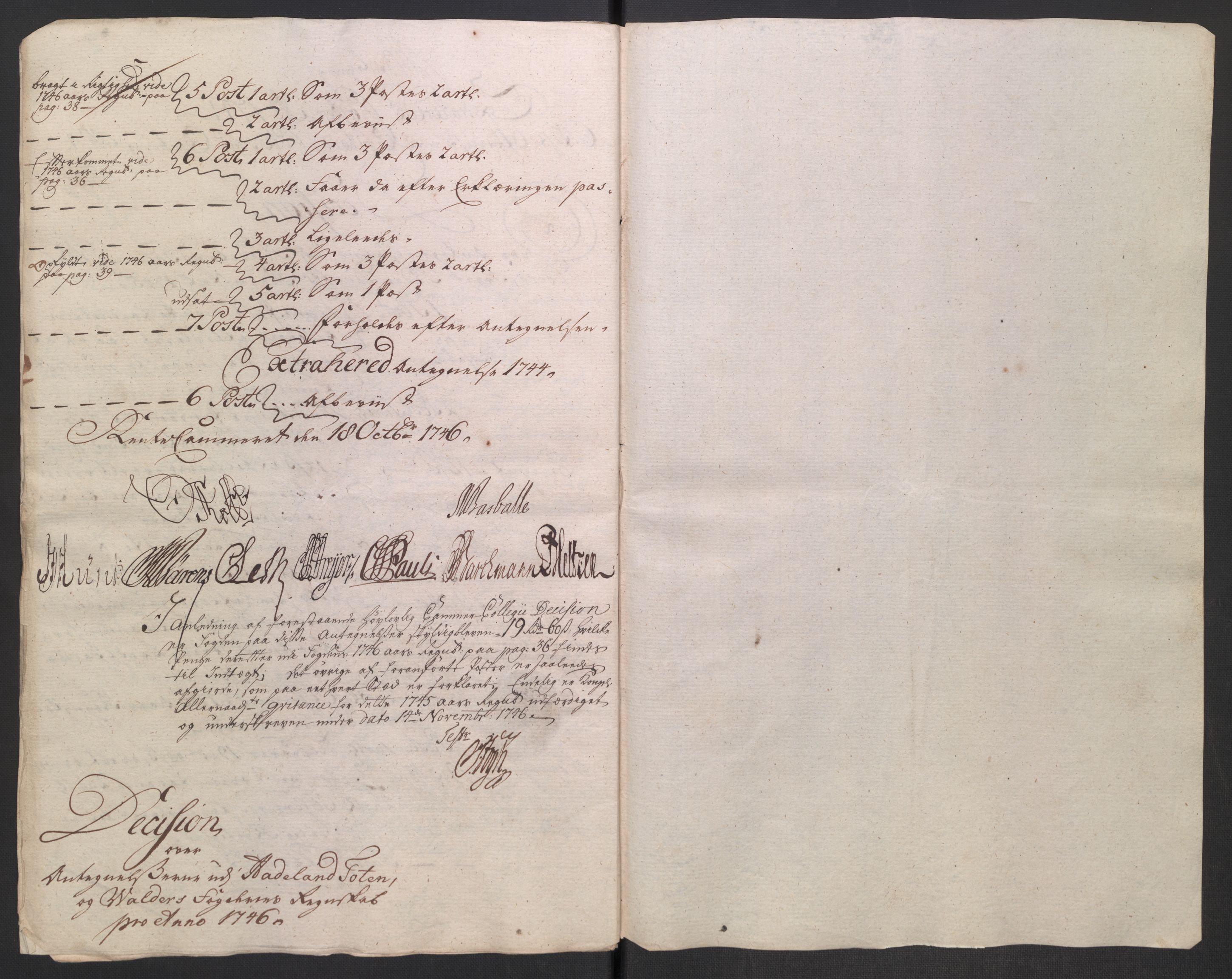 Rentekammeret inntil 1814, Reviderte regnskaper, Fogderegnskap, RA/EA-4092/R18/L1345: Fogderegnskap Hadeland, Toten og Valdres, 1745-1746, p. 326