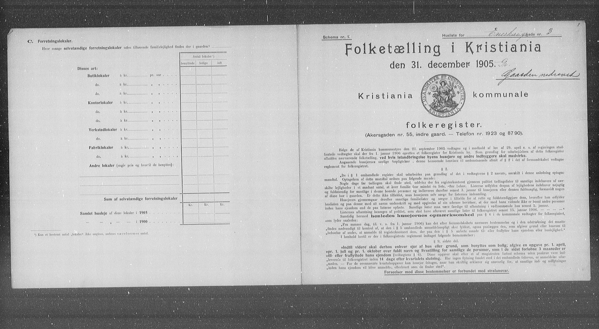 OBA, Municipal Census 1905 for Kristiania, 1905, p. 10853