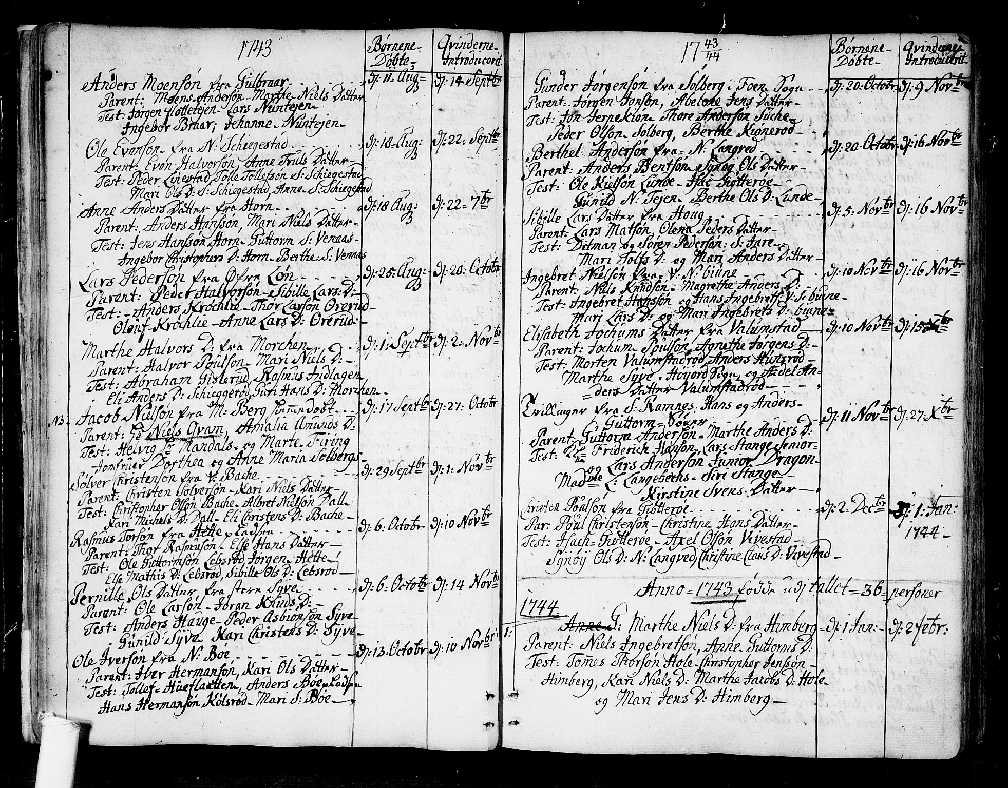 Ramnes kirkebøker, SAKO/A-314/F/Fa/L0001: Parish register (official) no. I 1, 1732-1774, p. 21