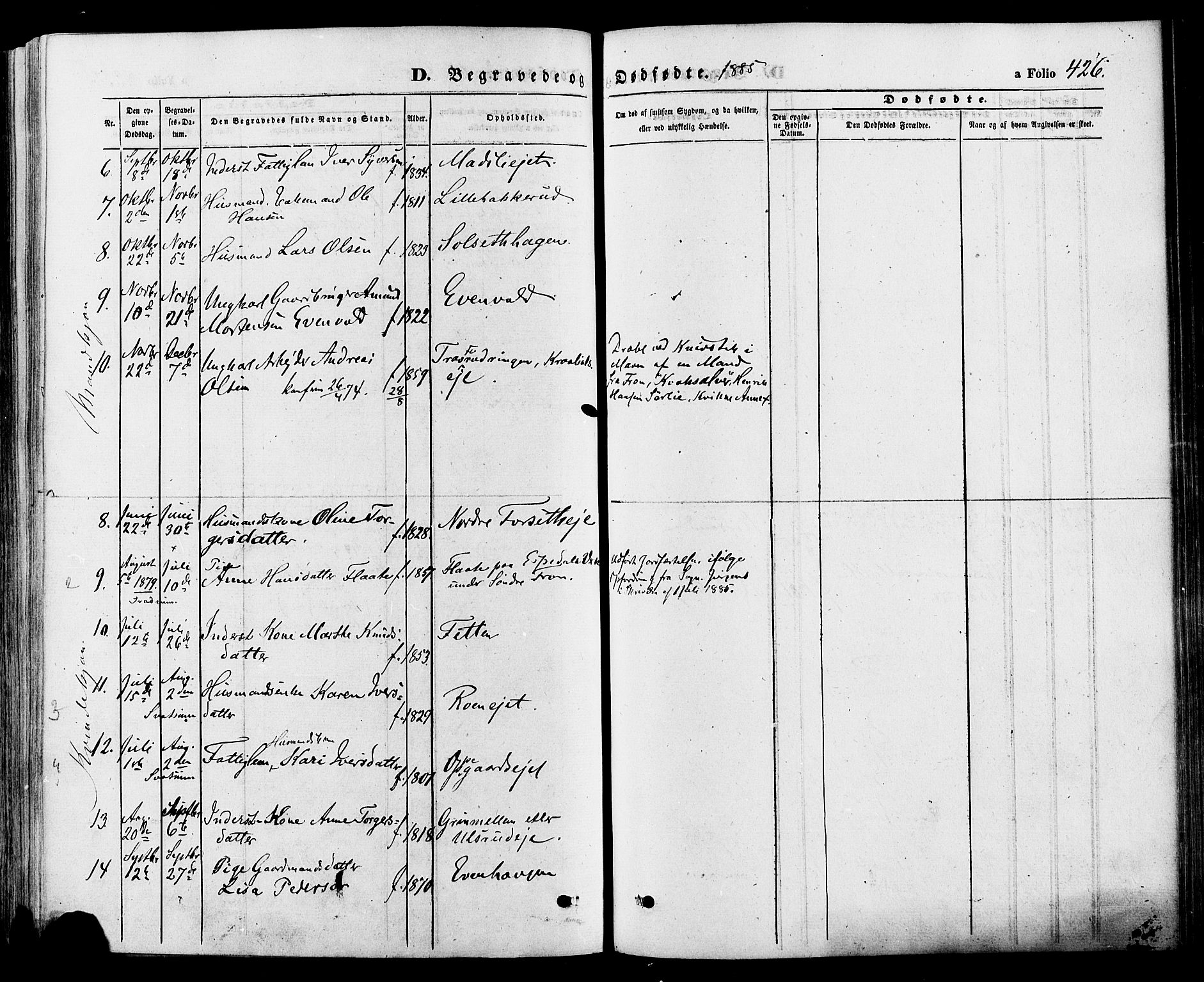 Gausdal prestekontor, AV/SAH-PREST-090/H/Ha/Haa/L0010: Parish register (official) no. 10, 1867-1886, p. 426