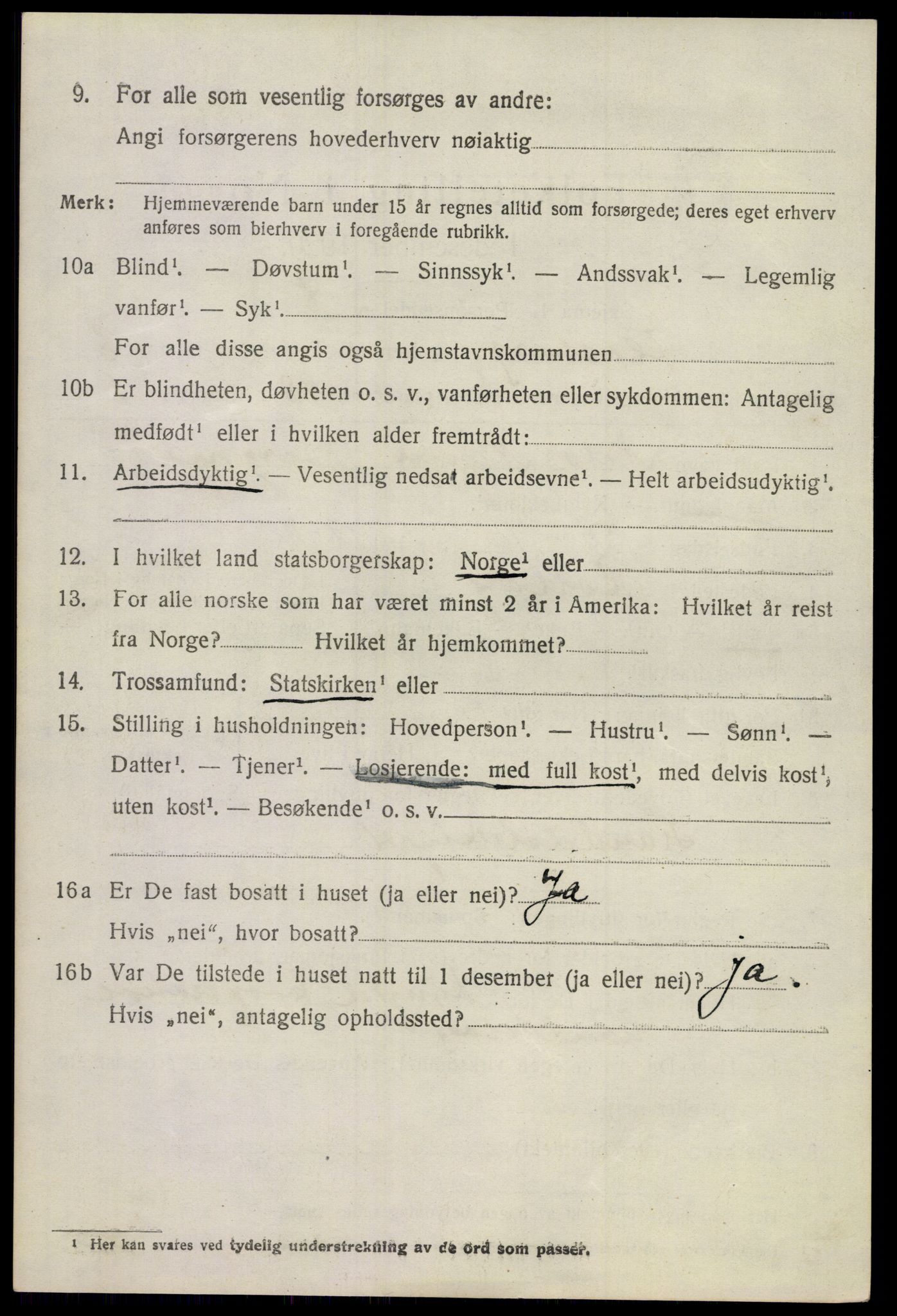 SAKO, 1920 census for Flesberg, 1920, p. 3066