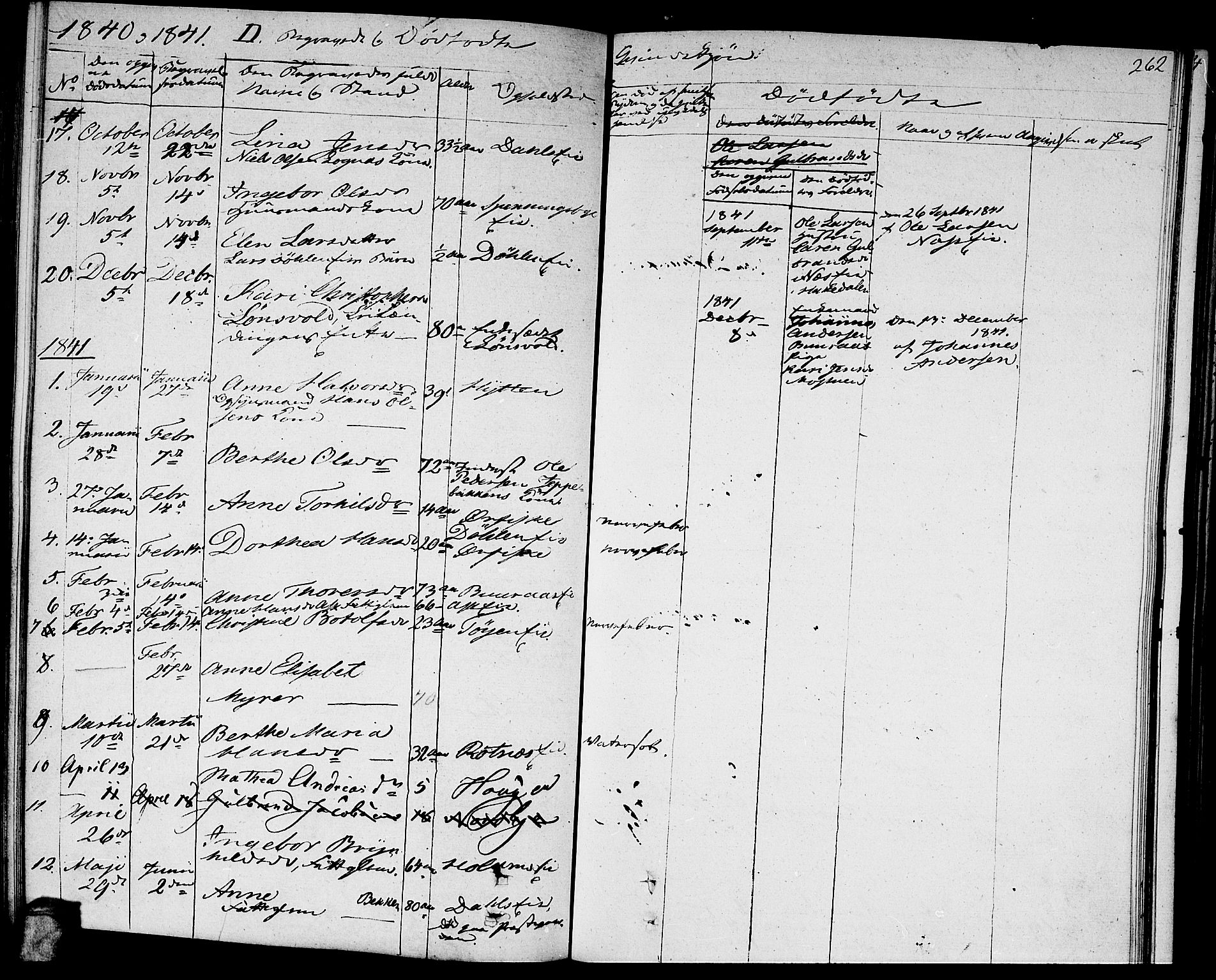 Nittedal prestekontor Kirkebøker, AV/SAO-A-10365a/F/Fa/L0004: Parish register (official) no. I 4, 1836-1849, p. 262