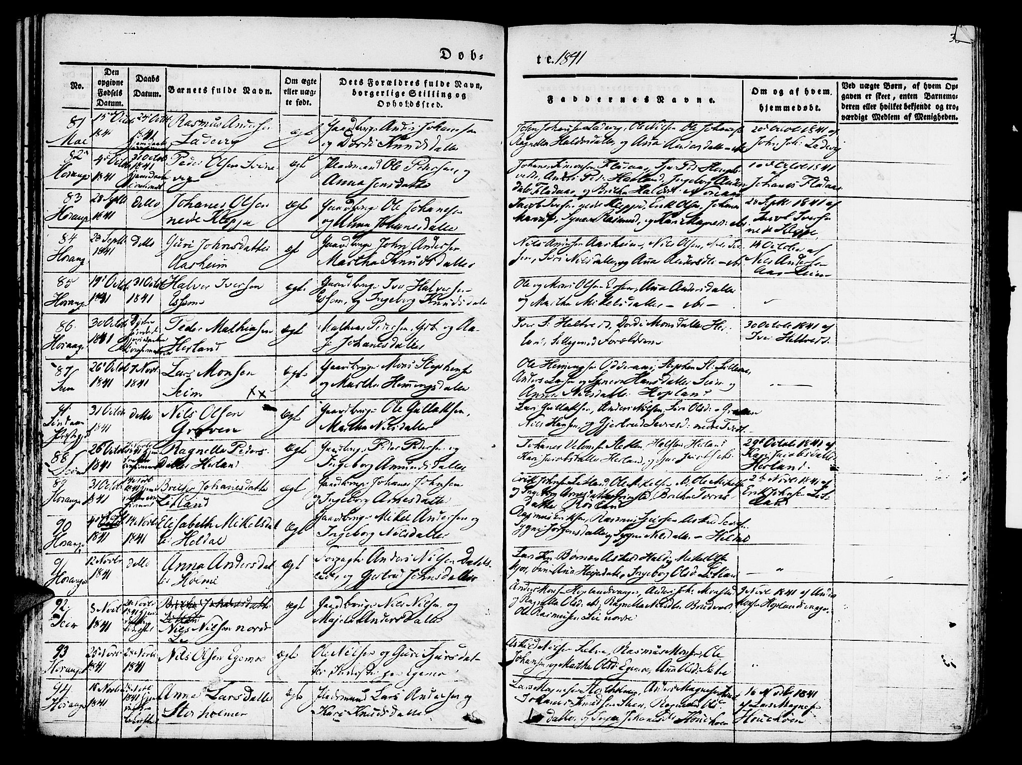 Hosanger sokneprestembete, SAB/A-75801/H/Haa: Parish register (official) no. A 7, 1835-1848, p. 38