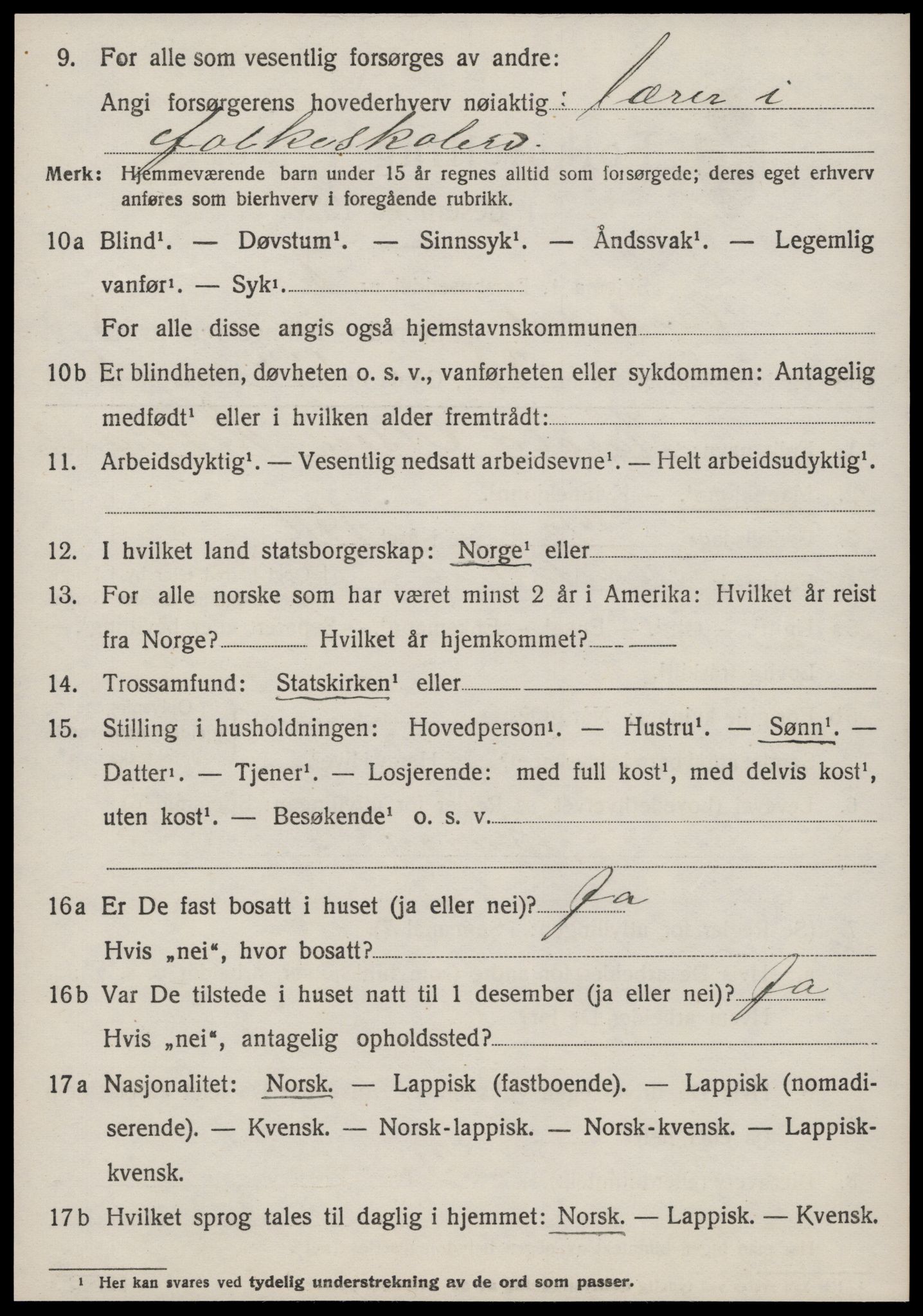 SAT, 1920 census for Orkdal, 1920, p. 6871