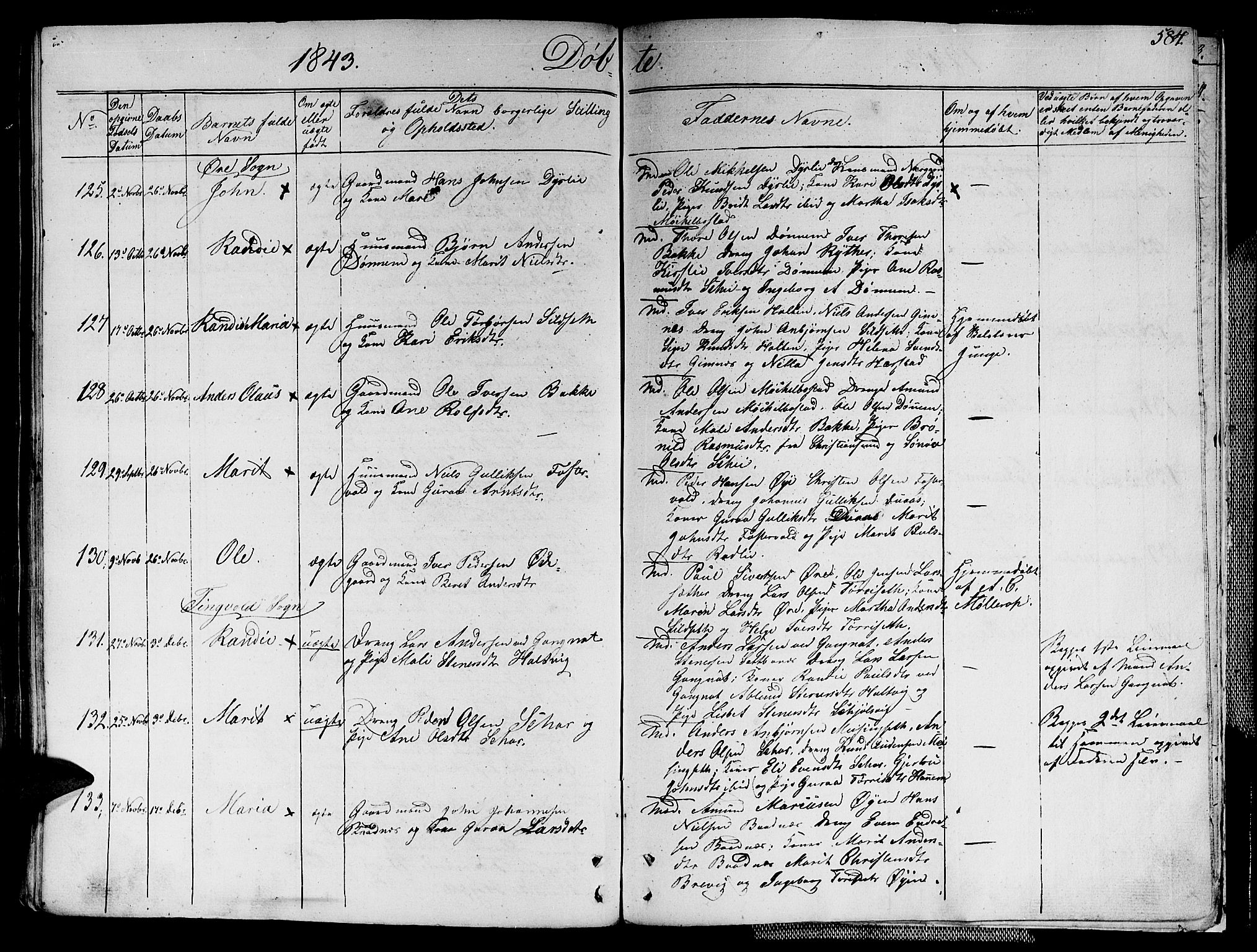 Ministerialprotokoller, klokkerbøker og fødselsregistre - Møre og Romsdal, AV/SAT-A-1454/586/L0983: Parish register (official) no. 586A09, 1829-1843, p. 584