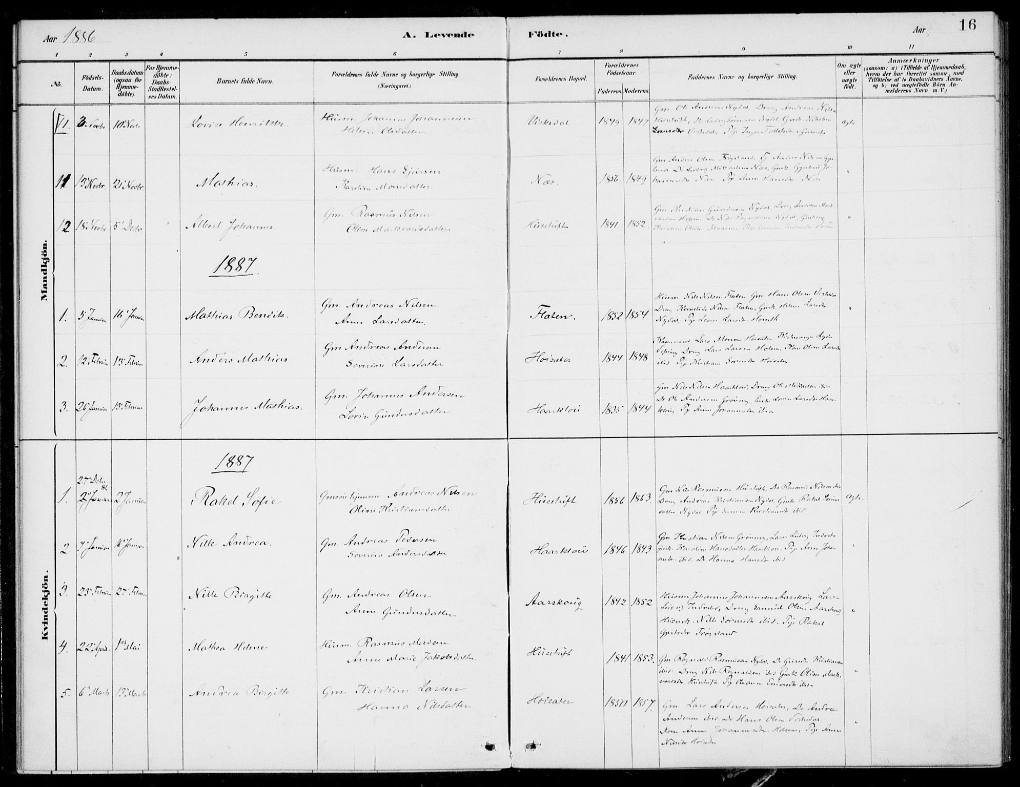 Førde sokneprestembete, SAB/A-79901/H/Haa/Haac/L0001: Parish register (official) no. C  1, 1881-1920, p. 16