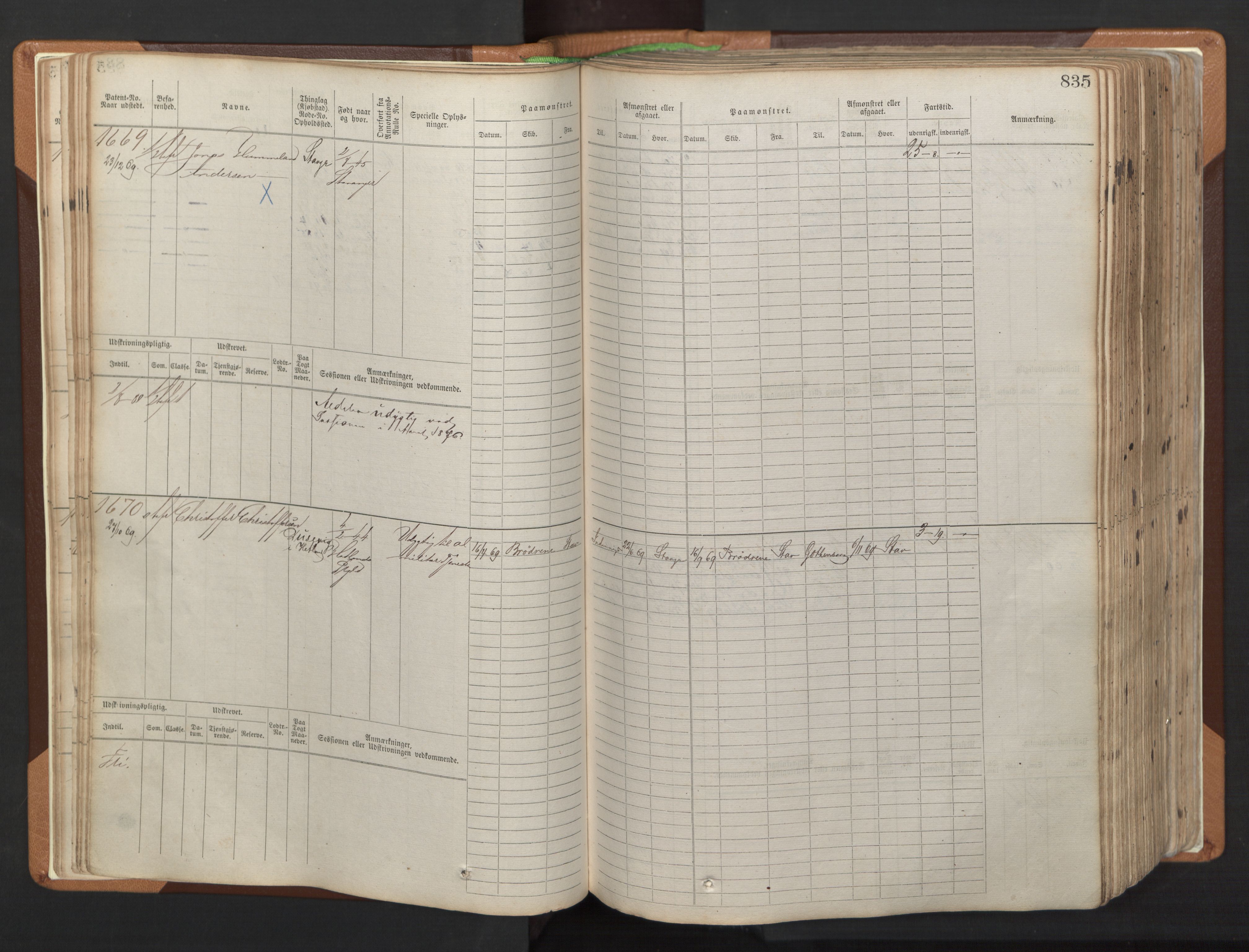 Stavanger sjømannskontor, AV/SAST-A-102006/F/Fb/Fbb/L0006: Sjøfartshovedrulle, patentnr. 1607-2402 (del 3), 1869-1880, p. 34