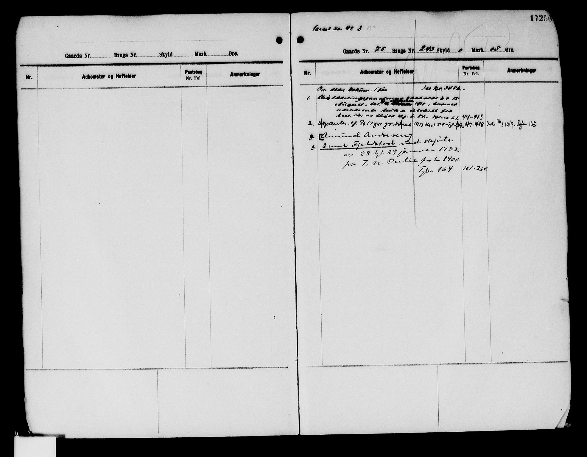 Aker herredsskriveri, SAO/A-10896/G/Ga/Gab/Gaba/L0030: Mortgage register no. I 30, 1912-1950, p. 17256