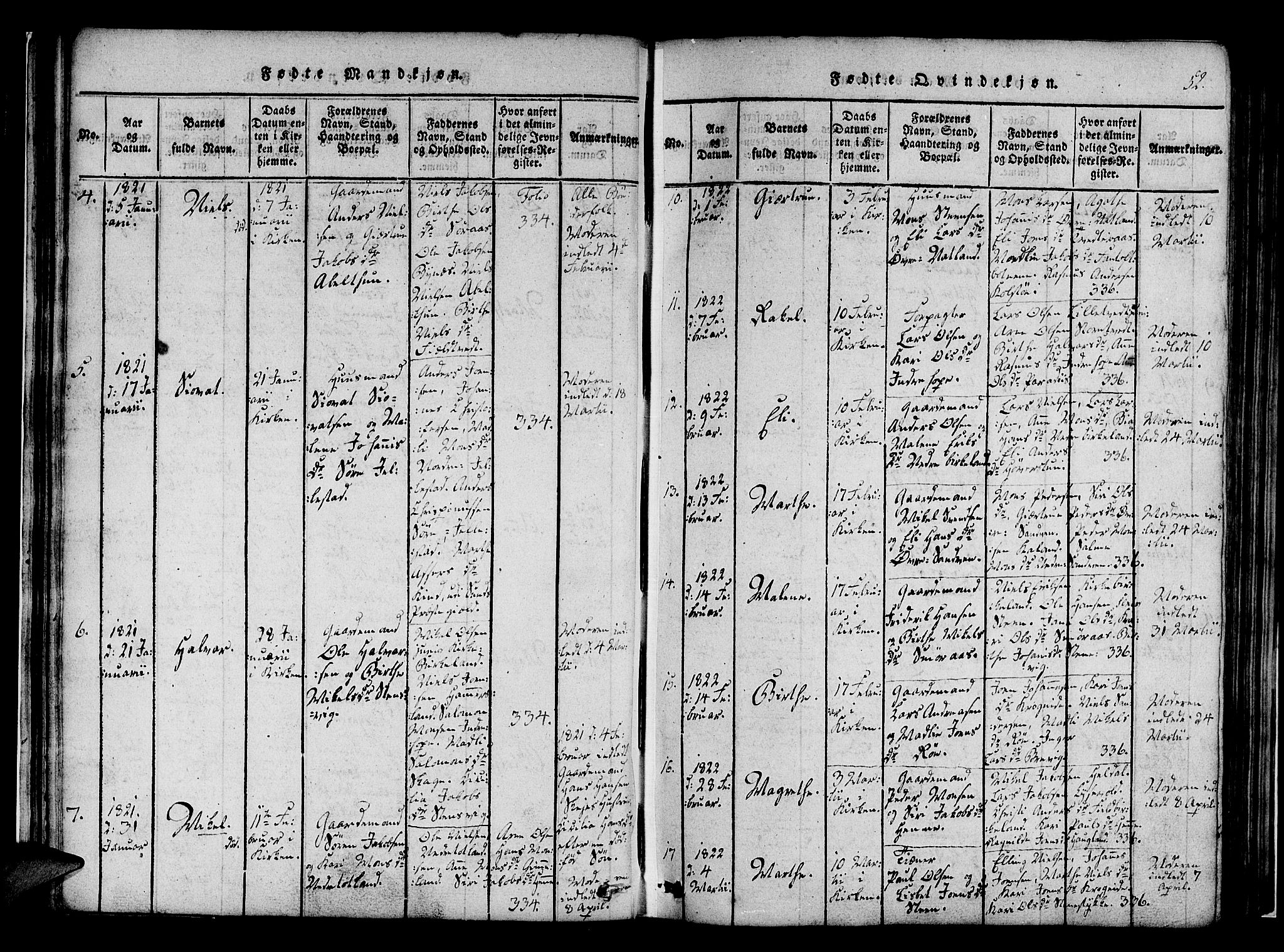 Fana Sokneprestembete, SAB/A-75101/H/Haa/Haaa/L0007: Parish register (official) no. A 7, 1816-1828, p. 52