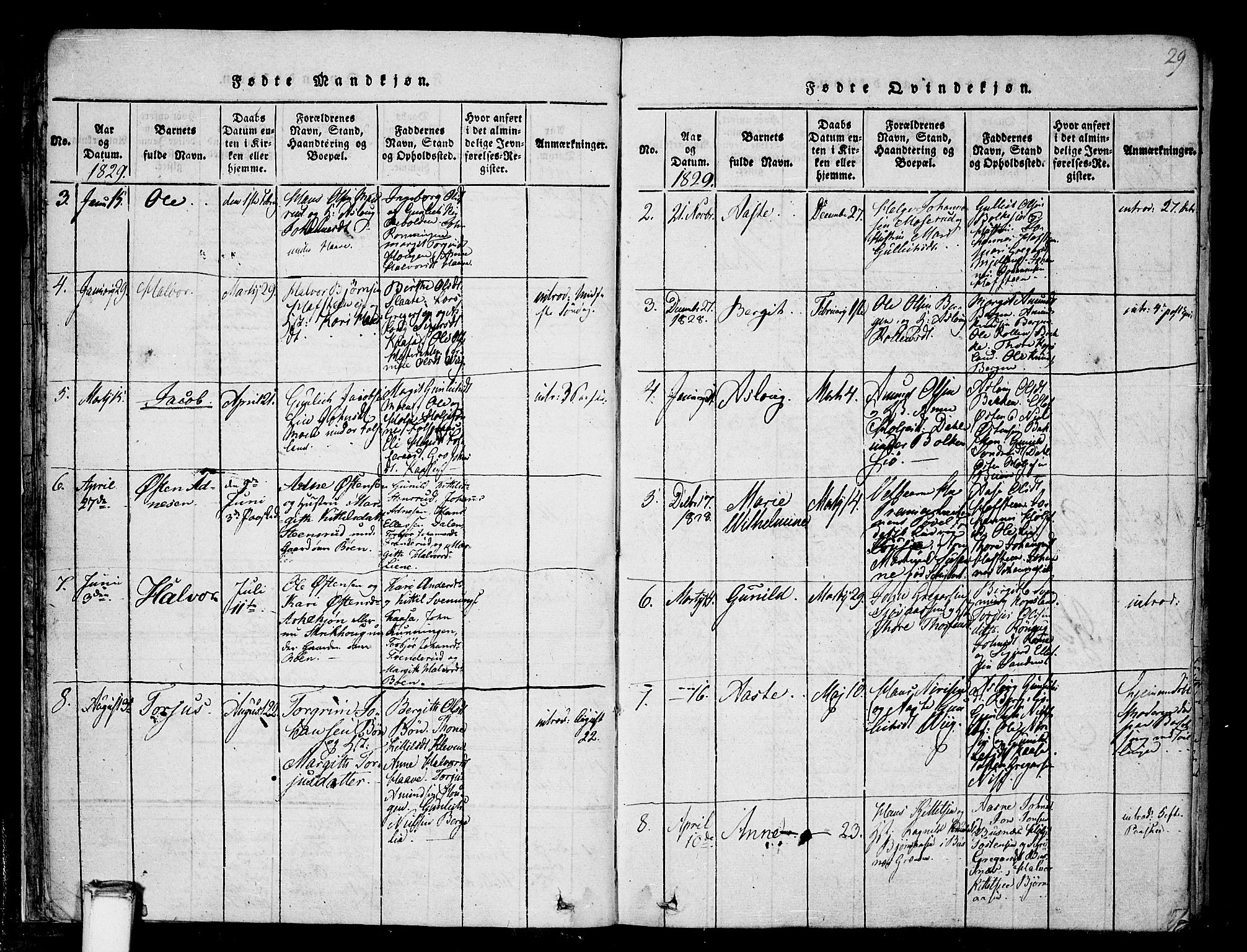 Gransherad kirkebøker, SAKO/A-267/F/Fa/L0001: Parish register (official) no. I 1, 1815-1843, p. 29