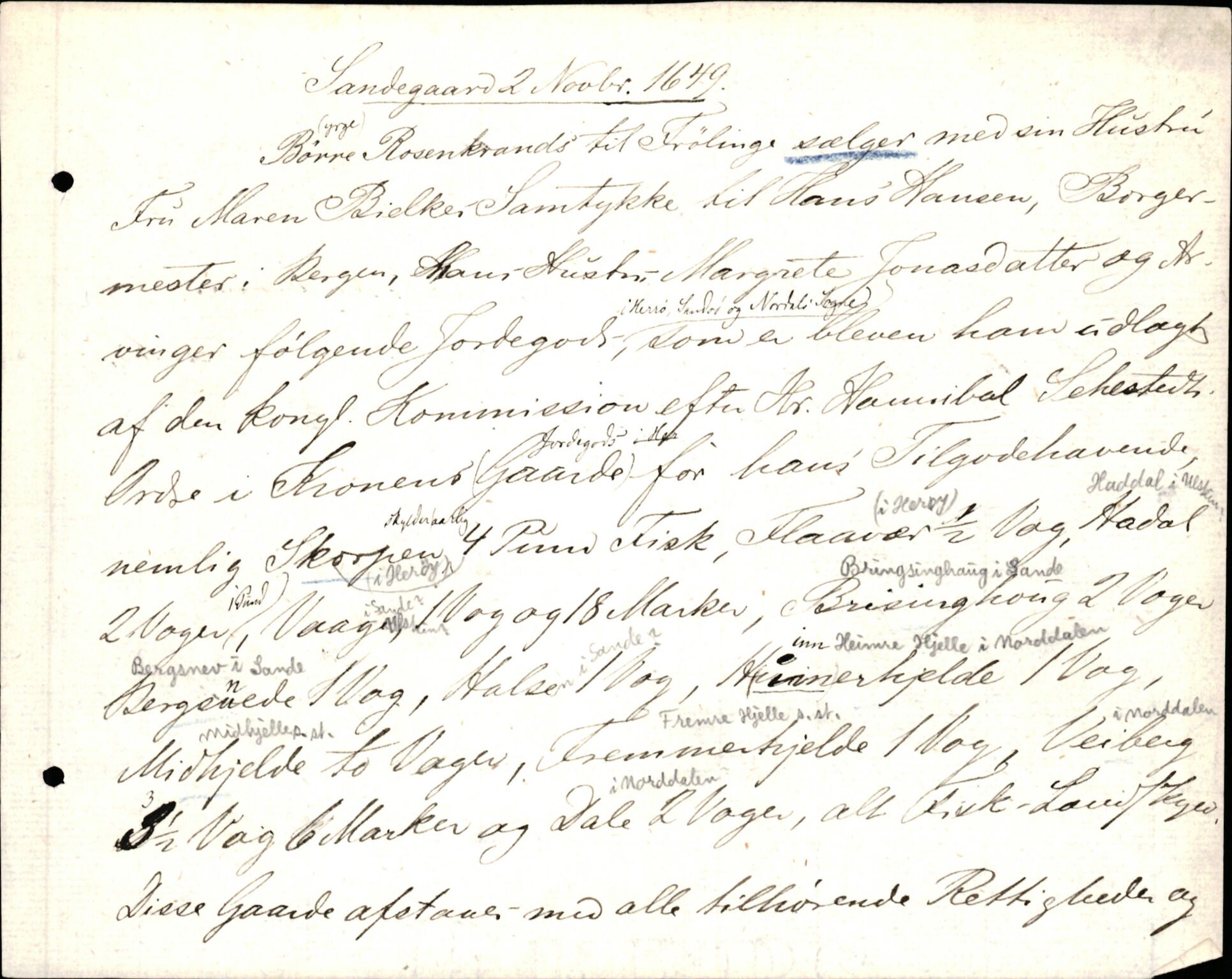 Riksarkivets diplomsamling, AV/RA-EA-5965/F35/F35d/L0004: Innlånte diplomer, seddelregister, 1643-1660, p. 217