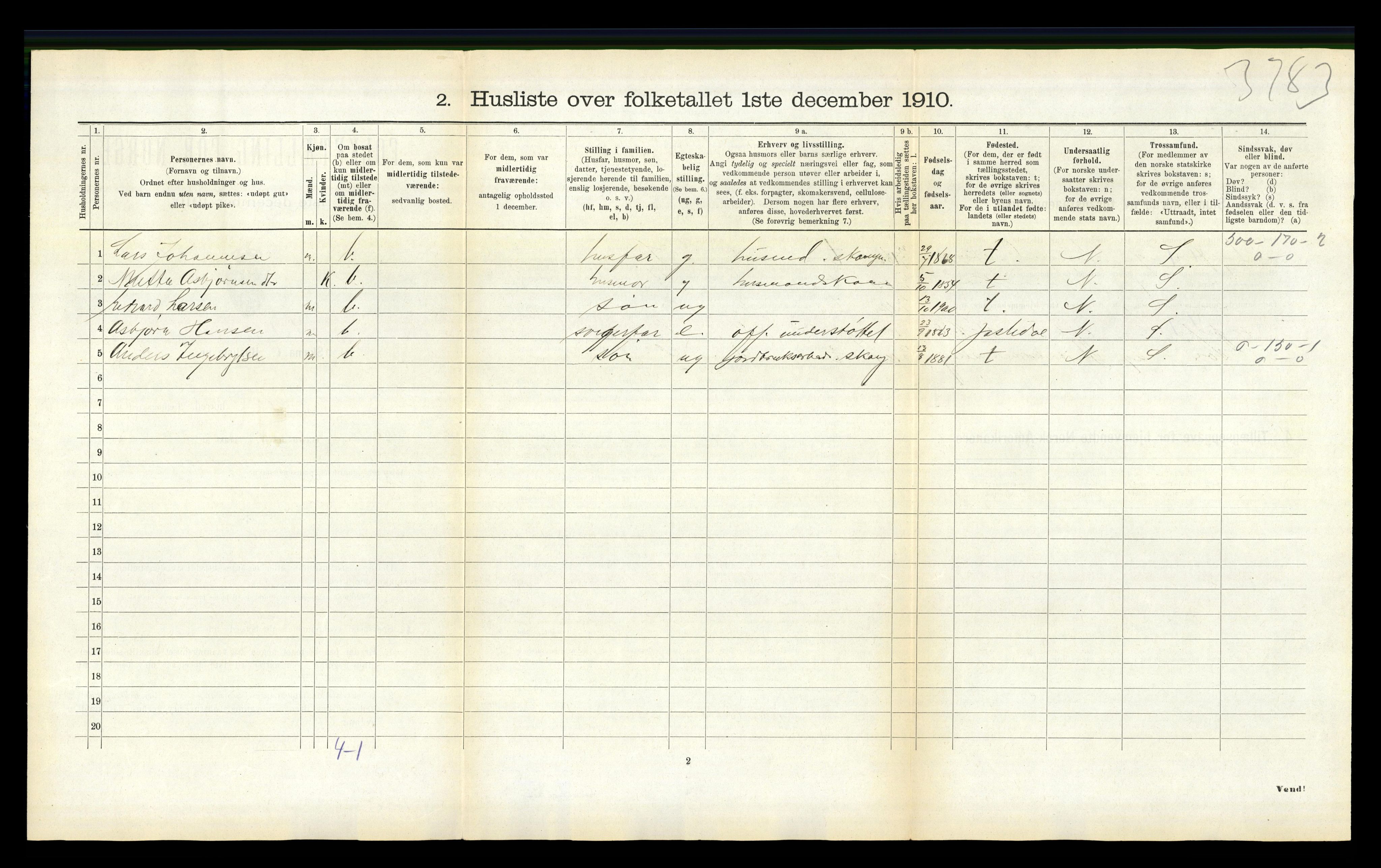 RA, 1910 census for Luster, 1910, p. 1052