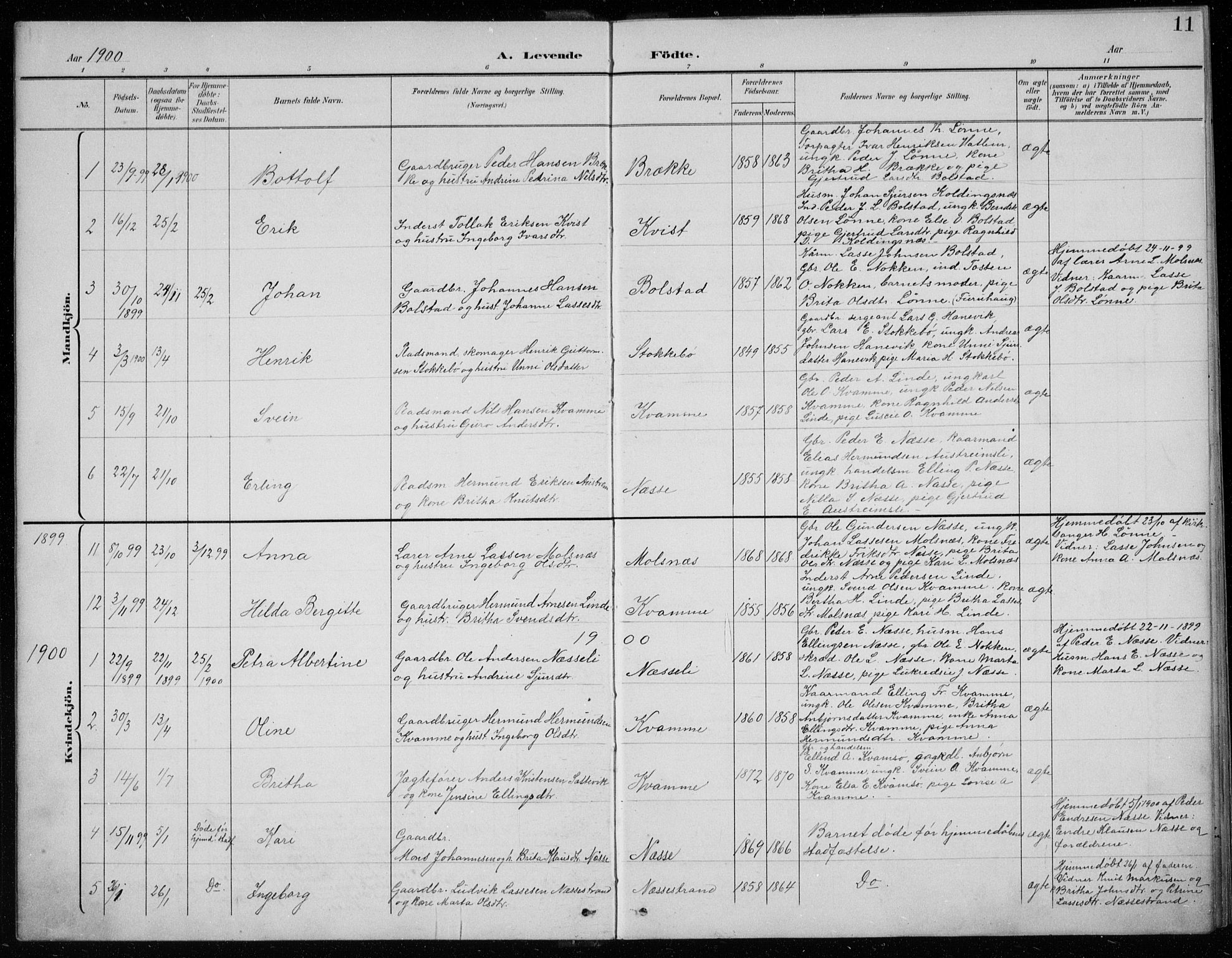 Balestrand sokneprestembete, SAB/A-79601/H/Hab/Habc/L0003: Parish register (copy) no. C 3, 1895-1927, p. 11