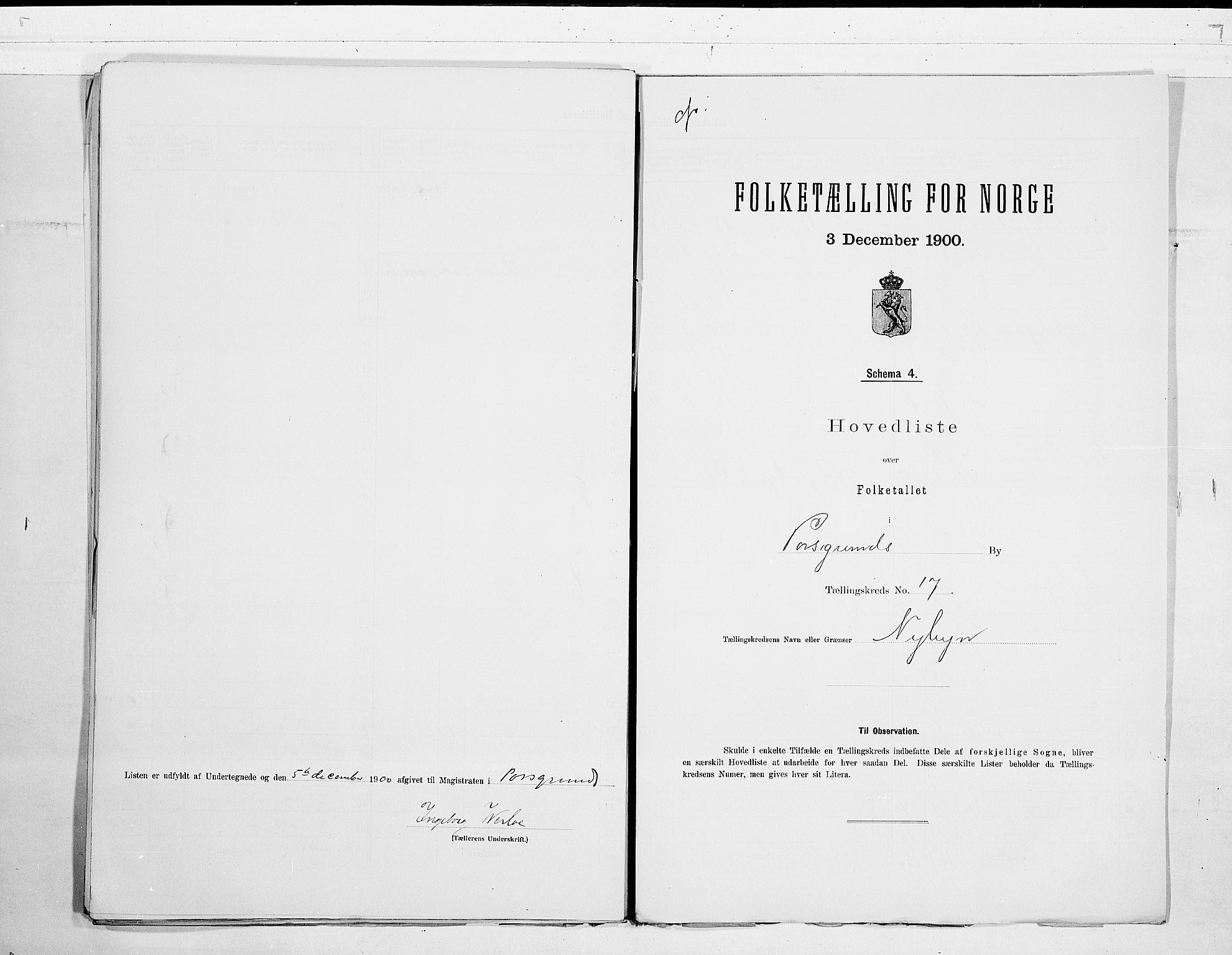 SAKO, 1900 census for Porsgrunn, 1900, p. 36