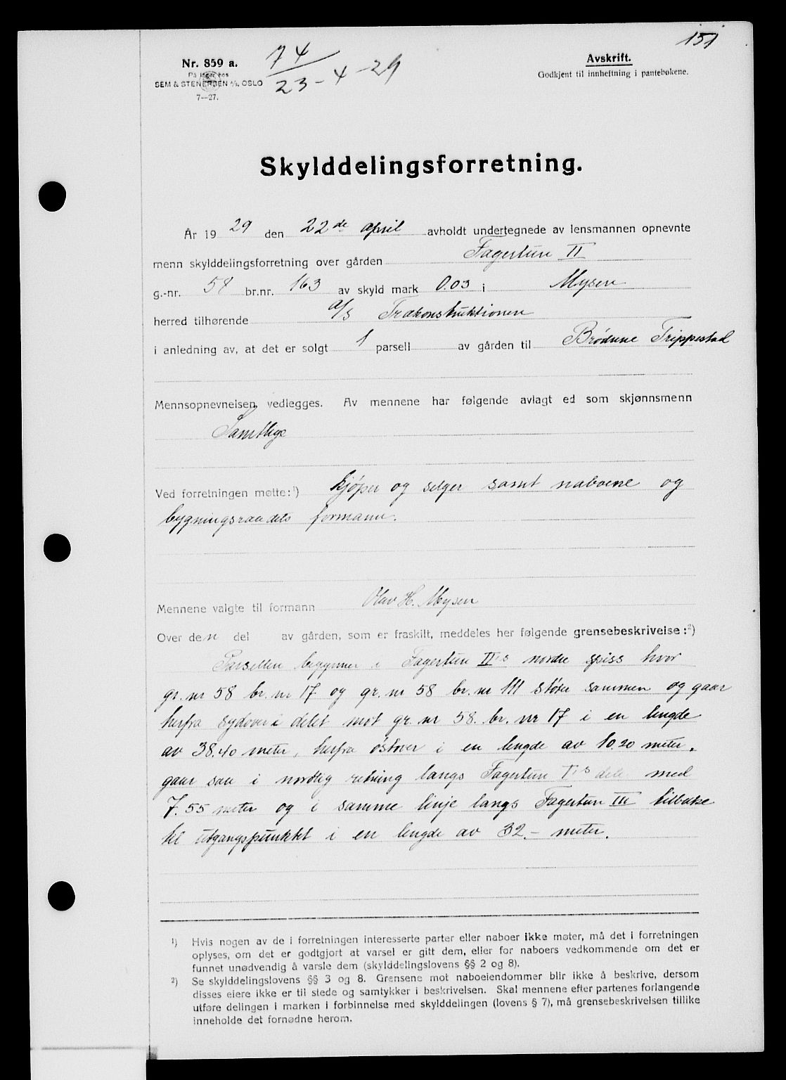 Rakkestad sorenskriveri, AV/SAO-A-10686/G/Gb/Gba/Gbaa/L0044: Mortgage book no. 44, 1928-1929, p. 151