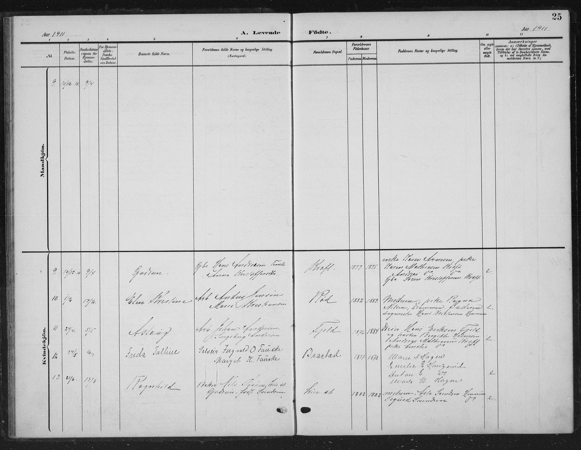 Lier kirkebøker, AV/SAKO-A-230/G/Gc/L0002: Parish register (copy) no. III 2, 1903-1938, p. 25