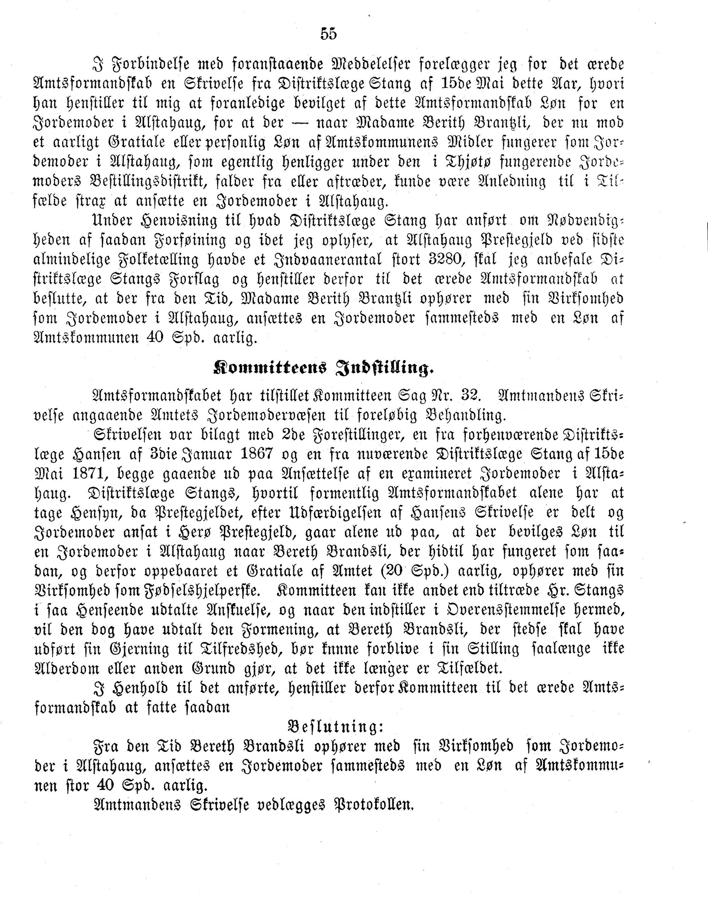 Nordland Fylkeskommune. Fylkestinget, AIN/NFK-17/176/A/Ac/L0008: Fylkestingsforhandlinger 1871, 1871