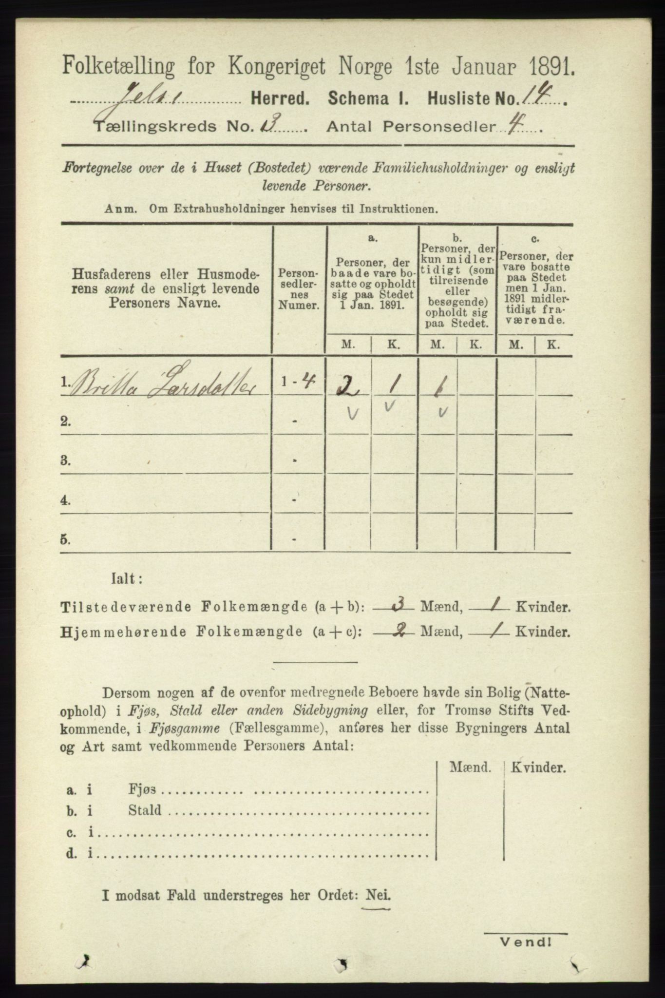 RA, 1891 census for 1138 Jelsa, 1891, p. 331