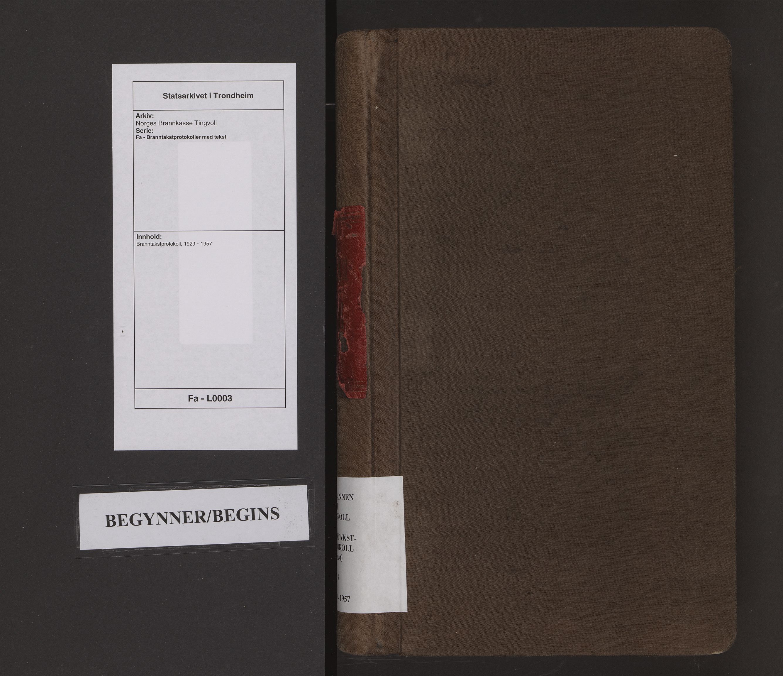 Norges Brannkasse Tingvoll, SAT/A-5507/Fa/L0003: Branntakstprotokoll, 1929-1957