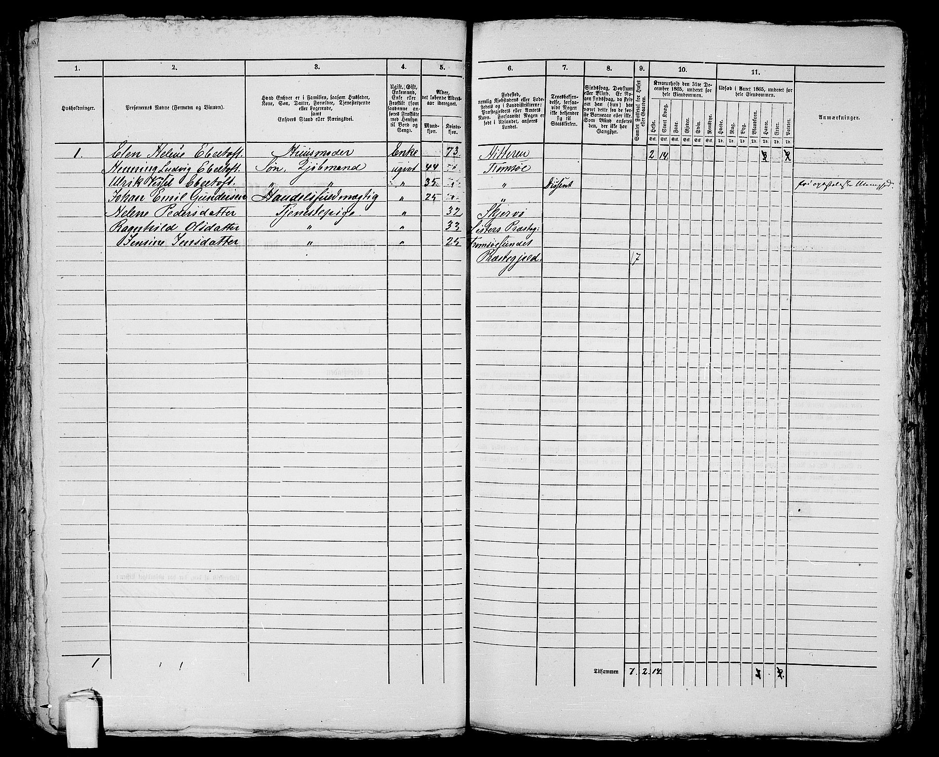 RA, 1865 census for Tromsø, 1865, p. 134