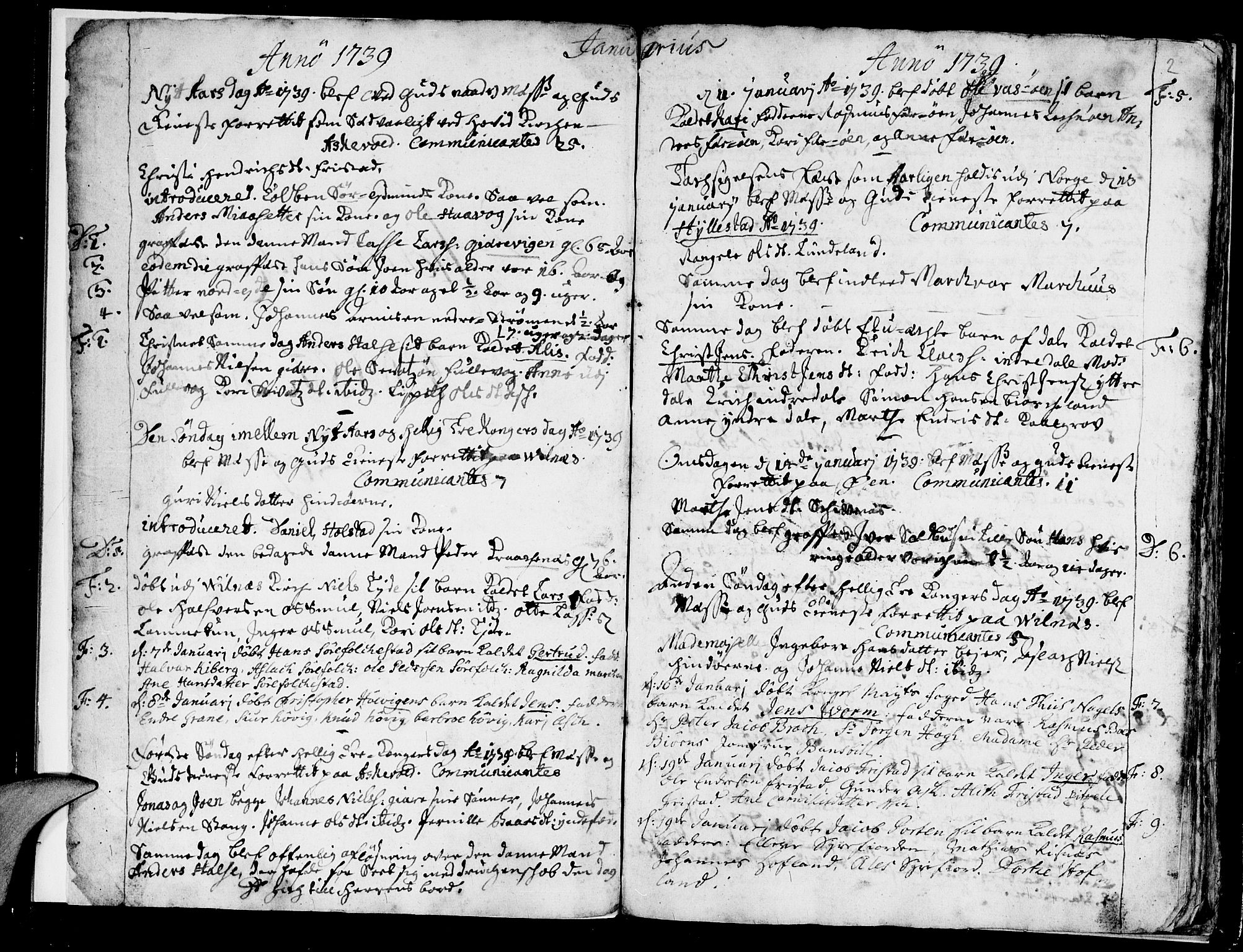 Askvoll sokneprestembete, SAB/A-79501/H/Haa/Haaa/L0007: Parish register (official) no. A 7, 1739-1748, p. 2