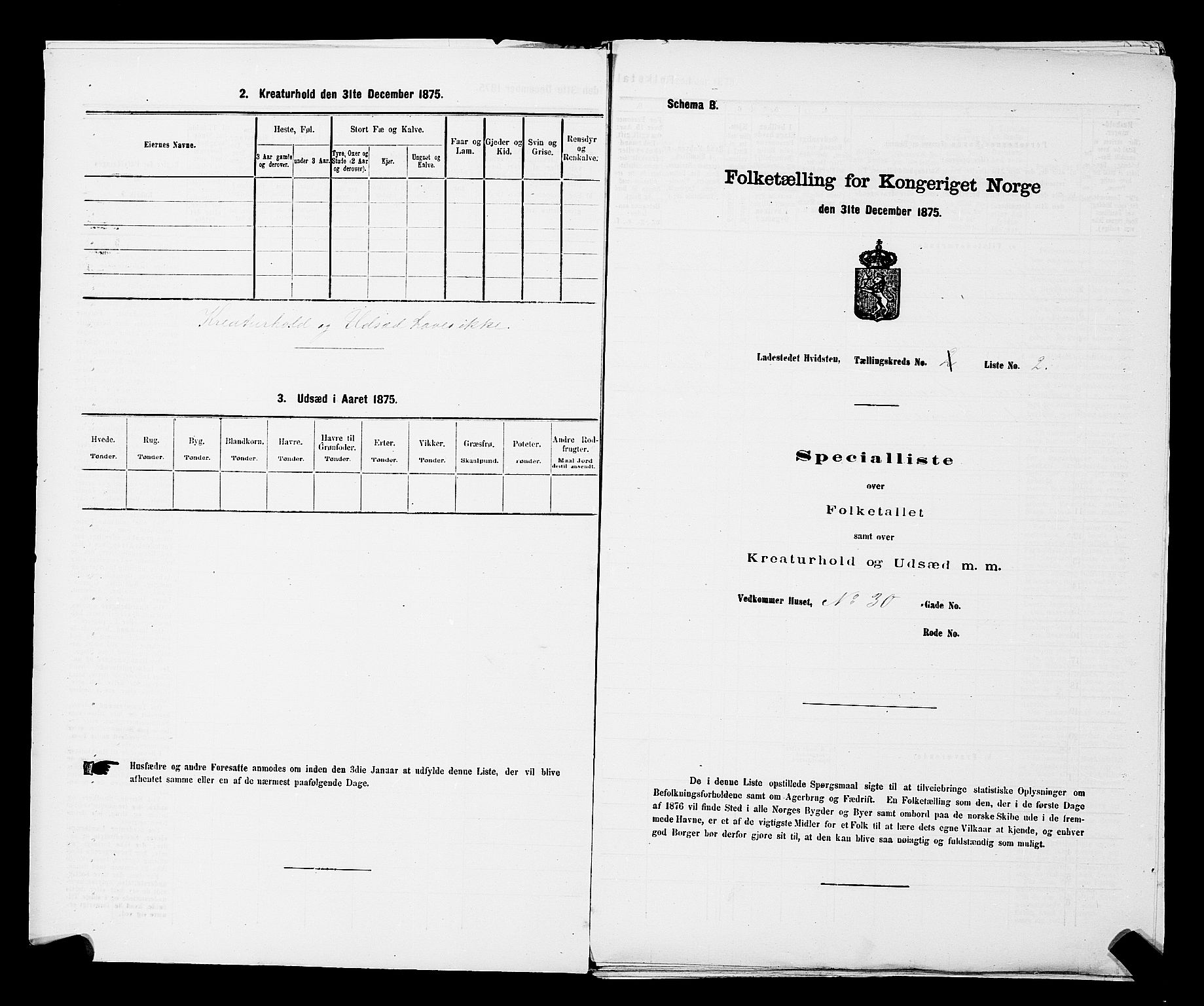 RA, 1875 census for 0202B Vestby/Hvitsten, 1875, p. 5