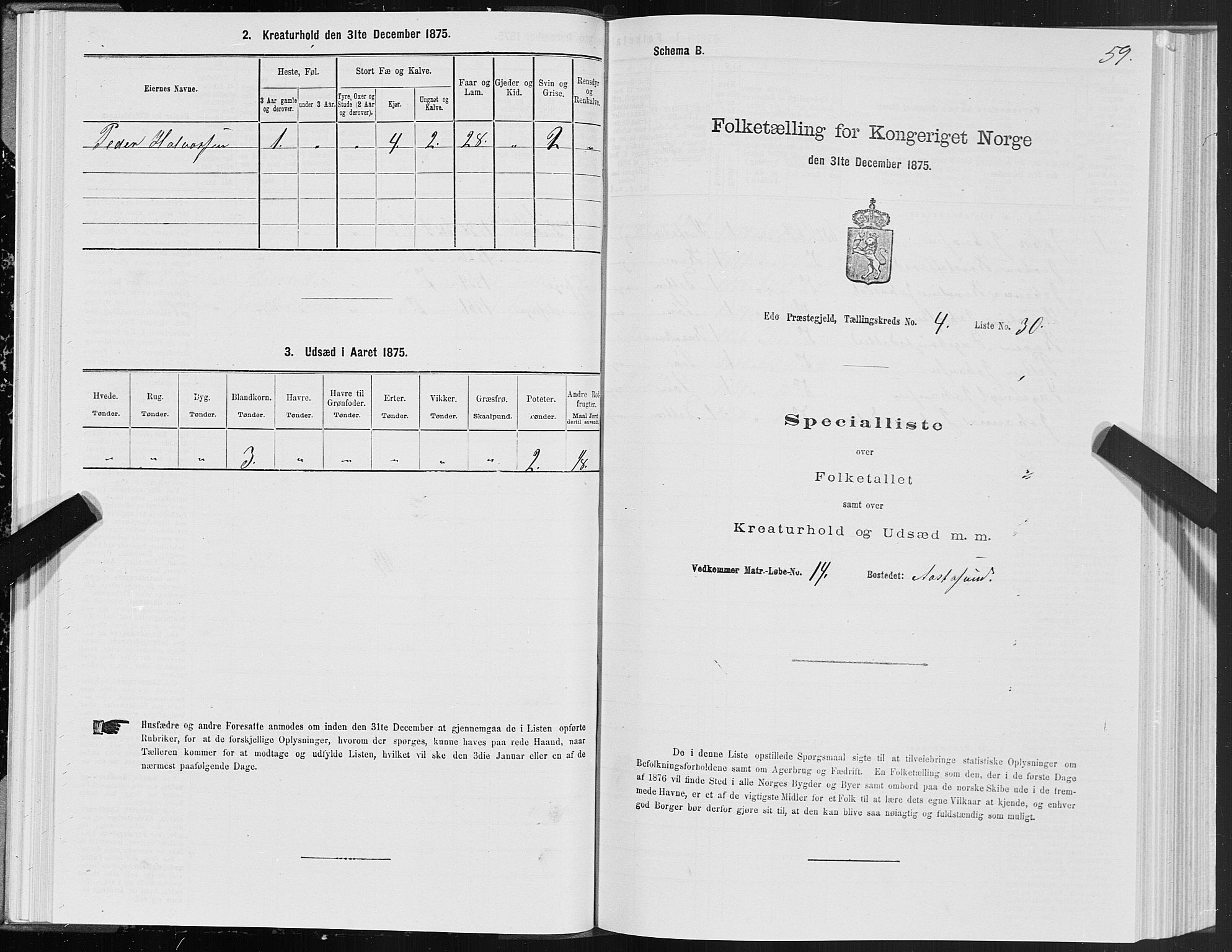 SAT, 1875 census for 1573P Edøy, 1875, p. 2059