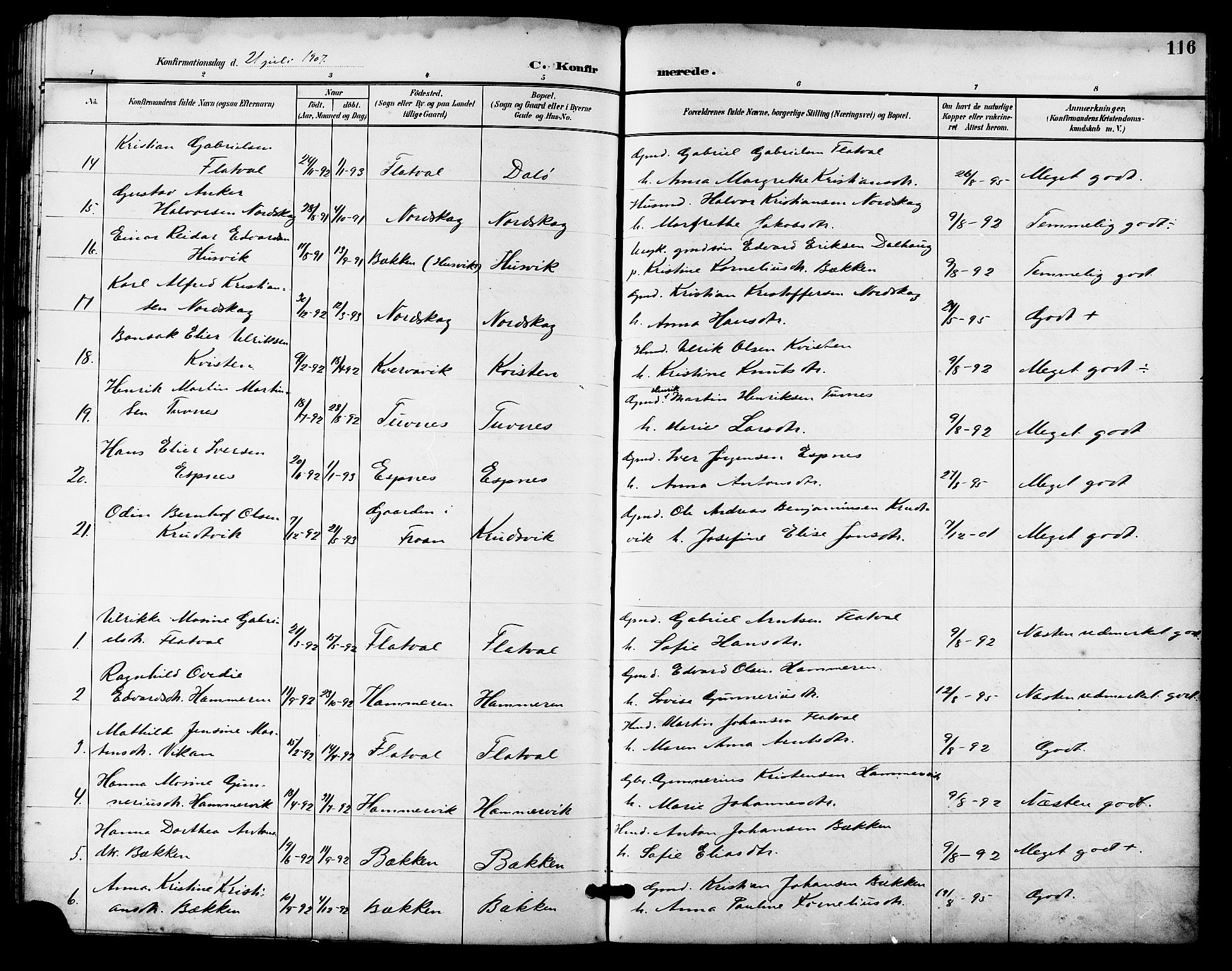 Ministerialprotokoller, klokkerbøker og fødselsregistre - Sør-Trøndelag, SAT/A-1456/641/L0598: Parish register (copy) no. 641C02, 1893-1910, p. 116