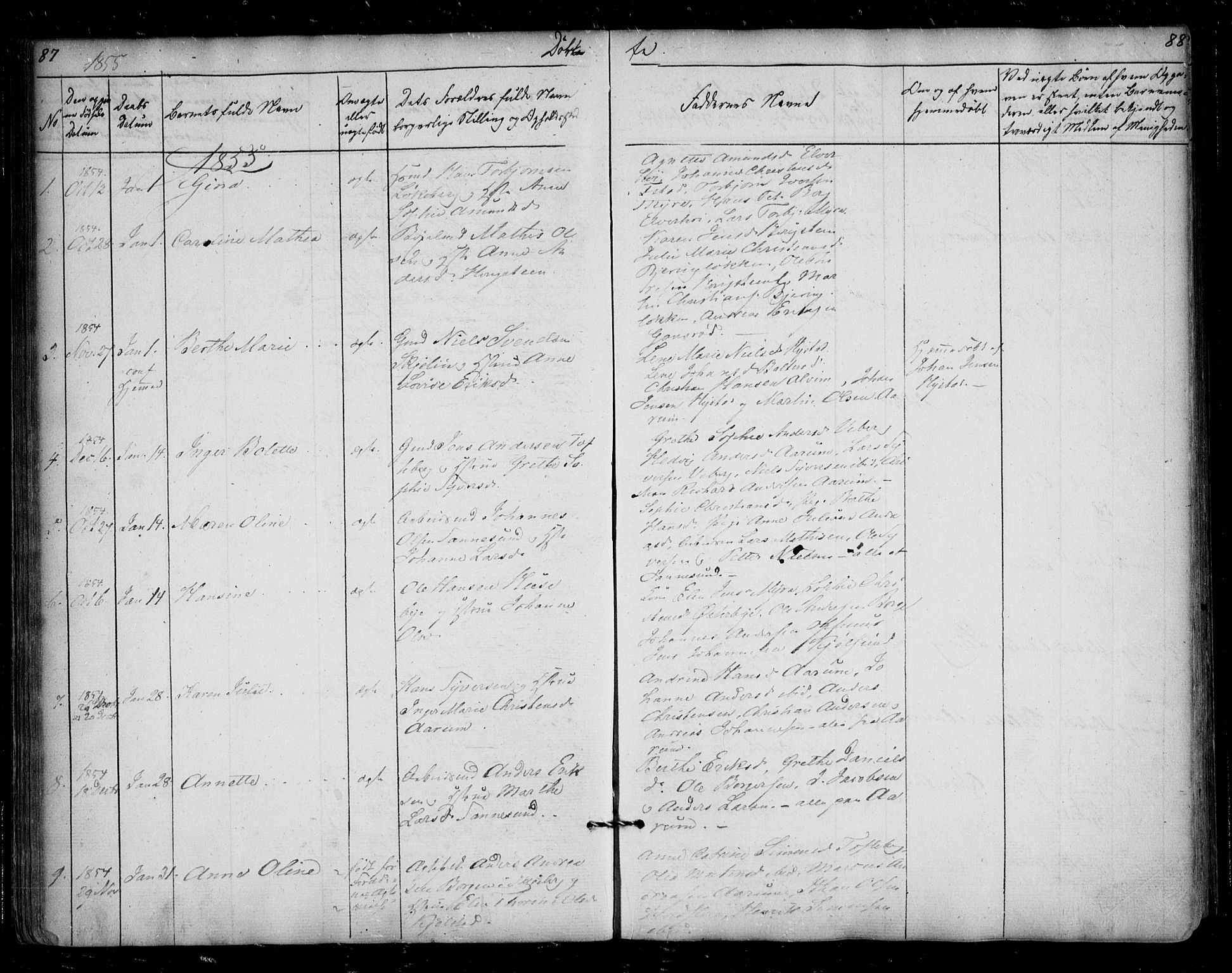 Borge prestekontor Kirkebøker, AV/SAO-A-10903/F/Fa/L0005: Parish register (official) no. I 5, 1848-1860, p. 87-88