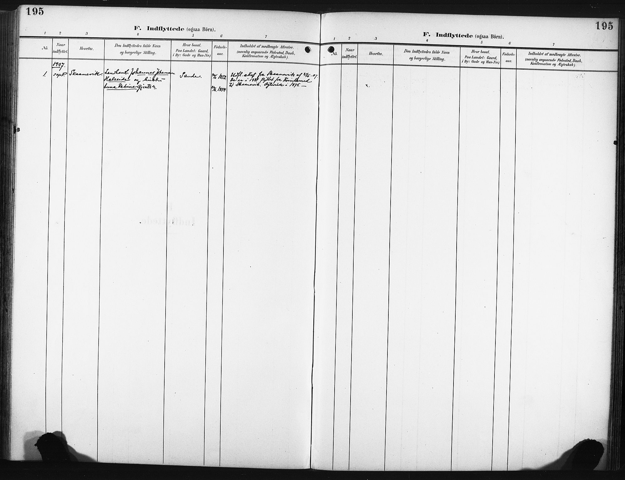 Hjelmeland sokneprestkontor, SAST/A-101843/02/A/L0002: Parish register (official) no. A 17, 1901-1916, p. 195