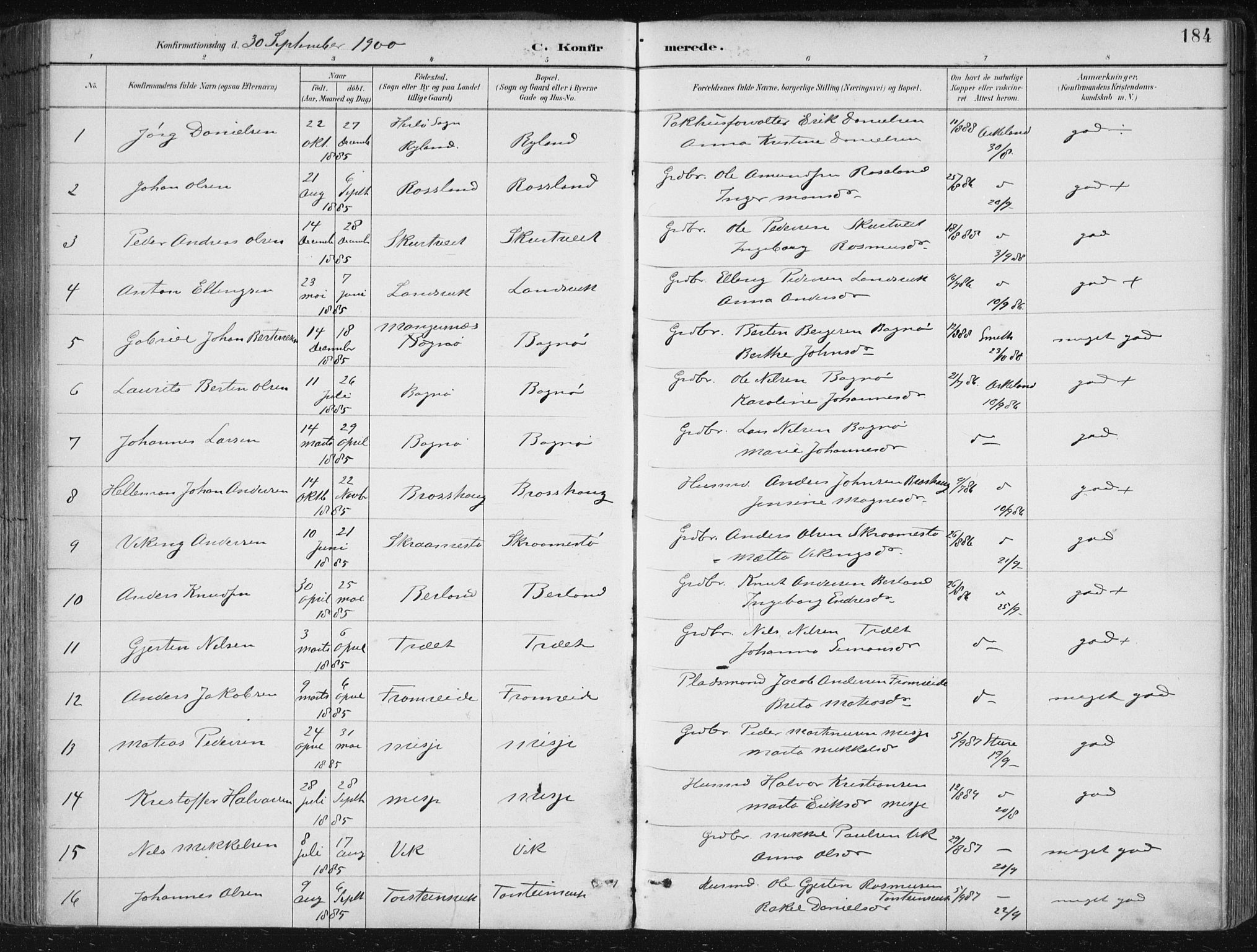 Herdla Sokneprestembete, SAB/A-75701/H/Haa: Parish register (official) no. A 4, 1891-1905, p. 184