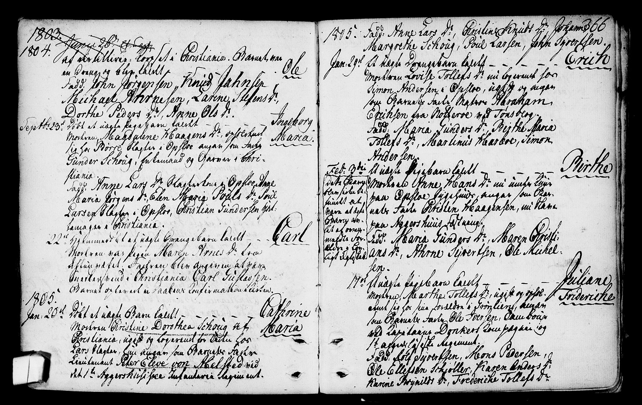 Gamlebyen prestekontor Kirkebøker, SAO/A-10884/F/Fa/L0001: Parish register (official) no. 1, 1734-1818, p. 366