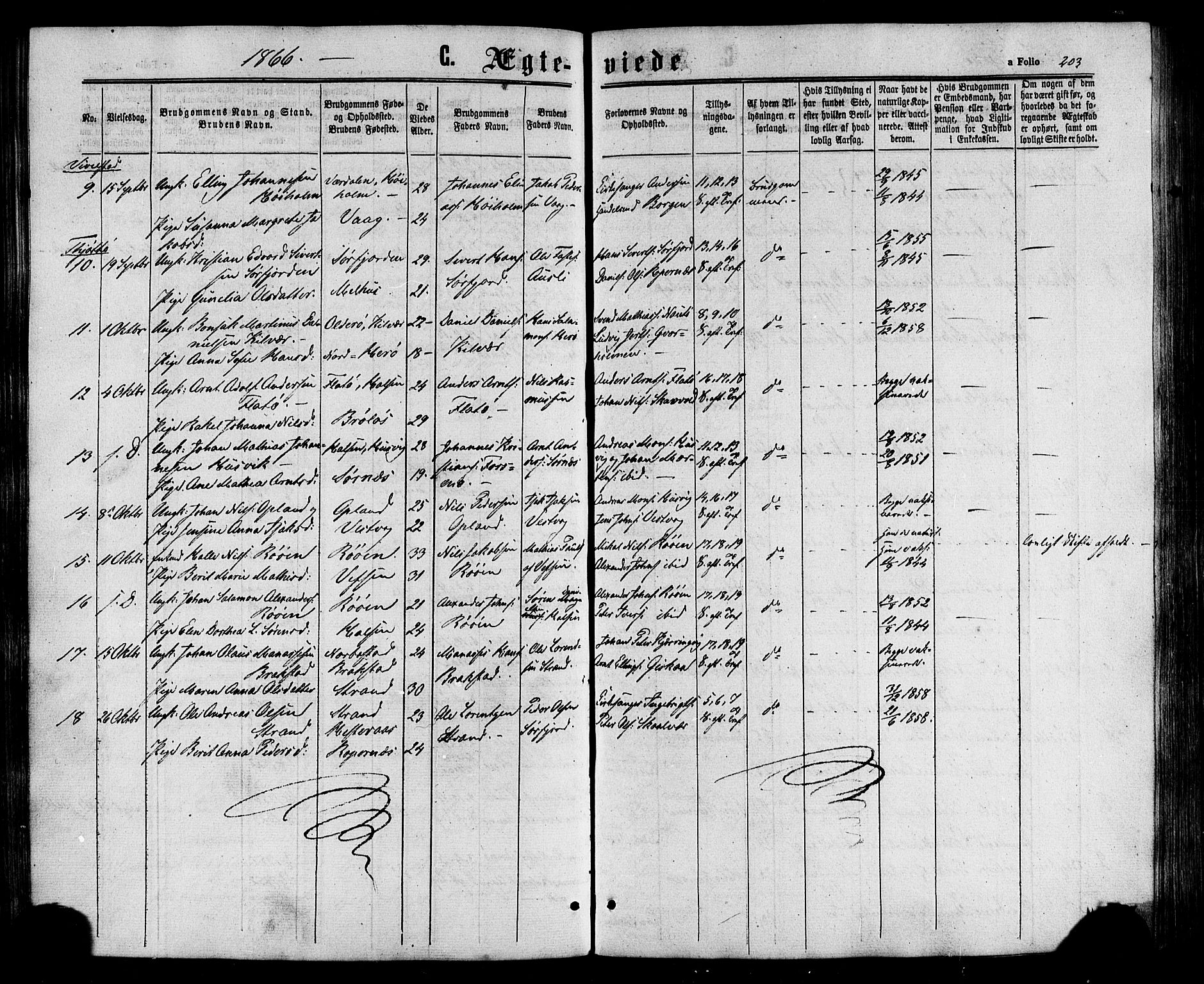 Ministerialprotokoller, klokkerbøker og fødselsregistre - Nordland, AV/SAT-A-1459/817/L0262: Parish register (official) no. 817A03/ 1, 1862-1877, p. 203