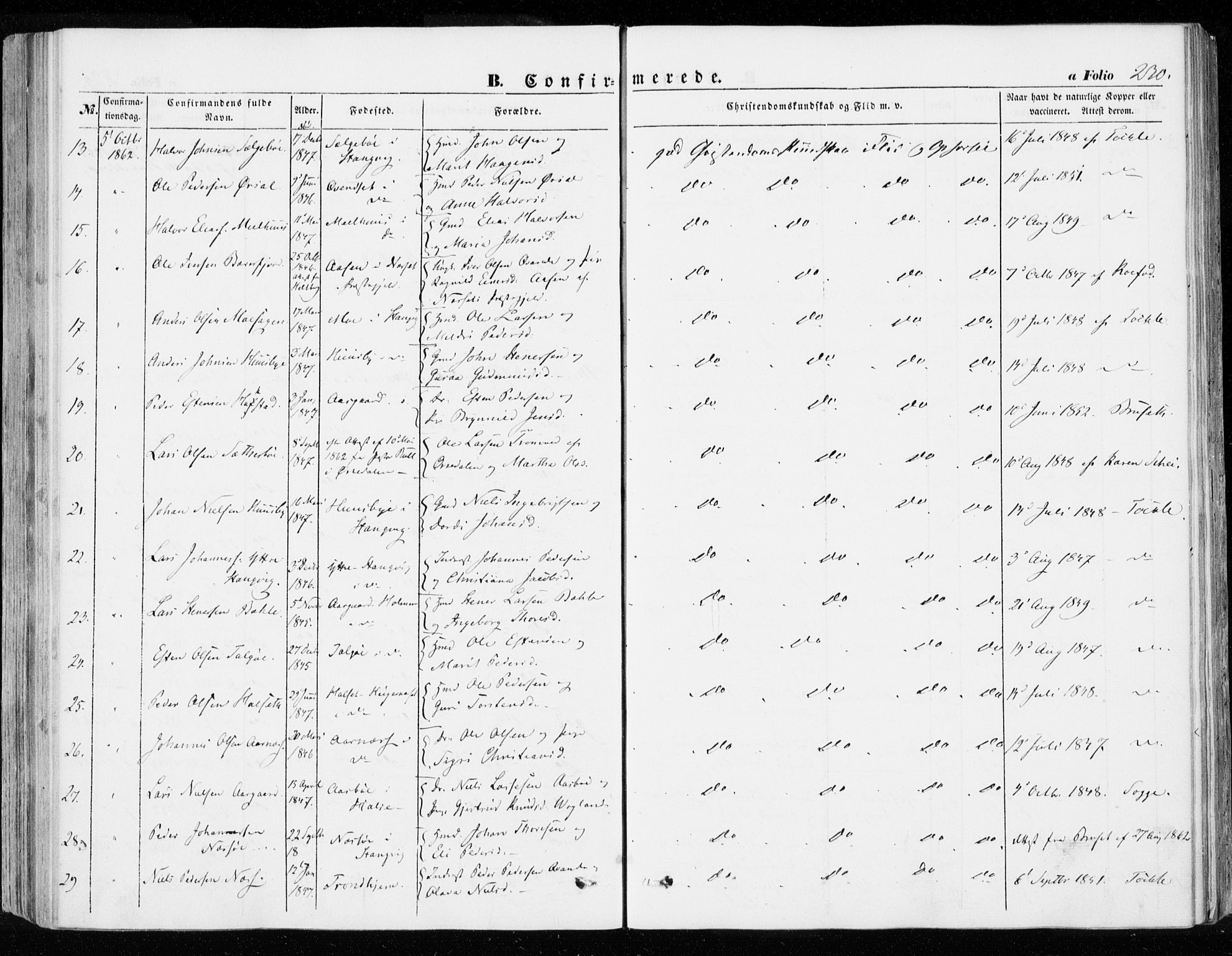 Ministerialprotokoller, klokkerbøker og fødselsregistre - Møre og Romsdal, AV/SAT-A-1454/592/L1026: Parish register (official) no. 592A04, 1849-1867, p. 230