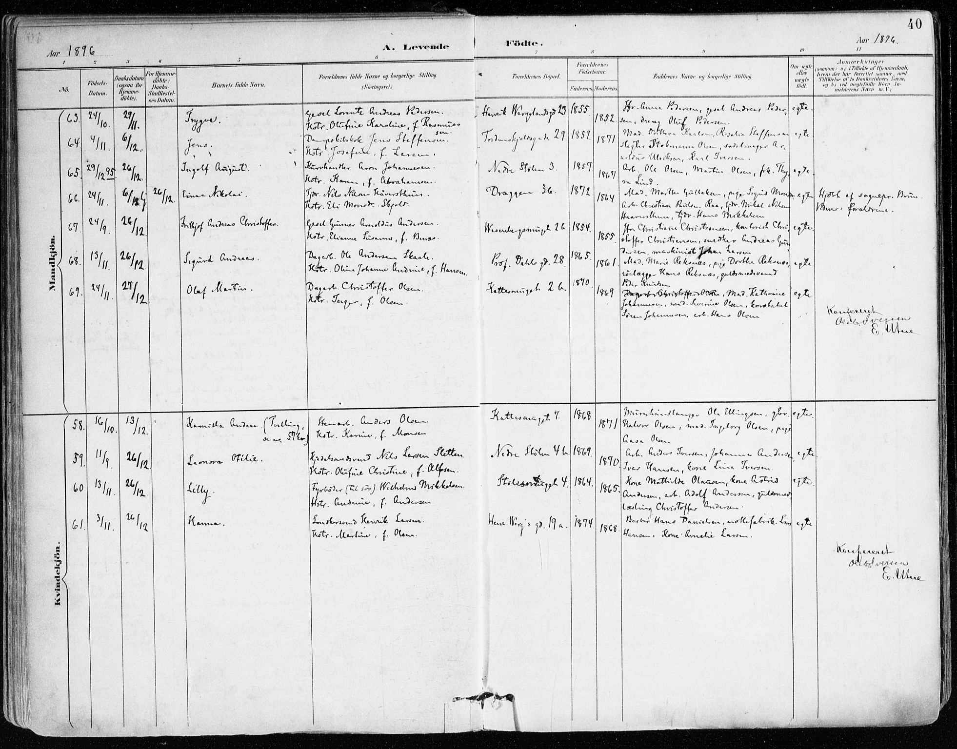 Mariakirken Sokneprestembete, AV/SAB-A-76901/H/Haa/L0008: Parish register (official) no. A 8, 1893-1942, p. 40