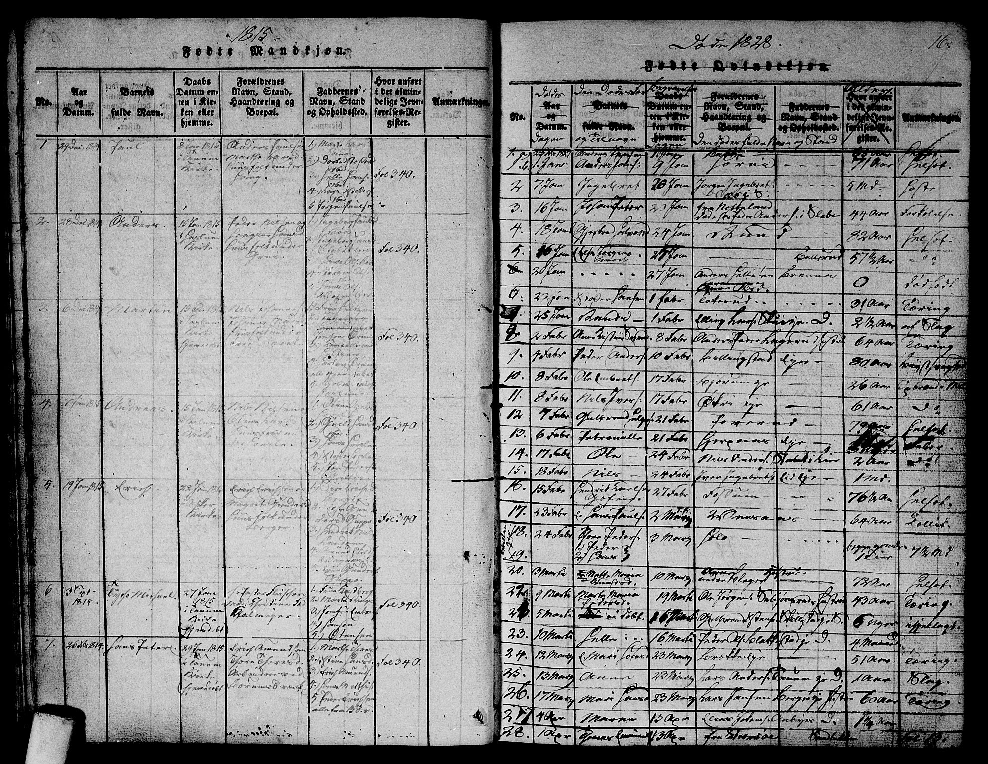 Asker prestekontor Kirkebøker, SAO/A-10256a/G/Ga/L0001: Parish register (copy) no. I 1, 1814-1830, p. 16