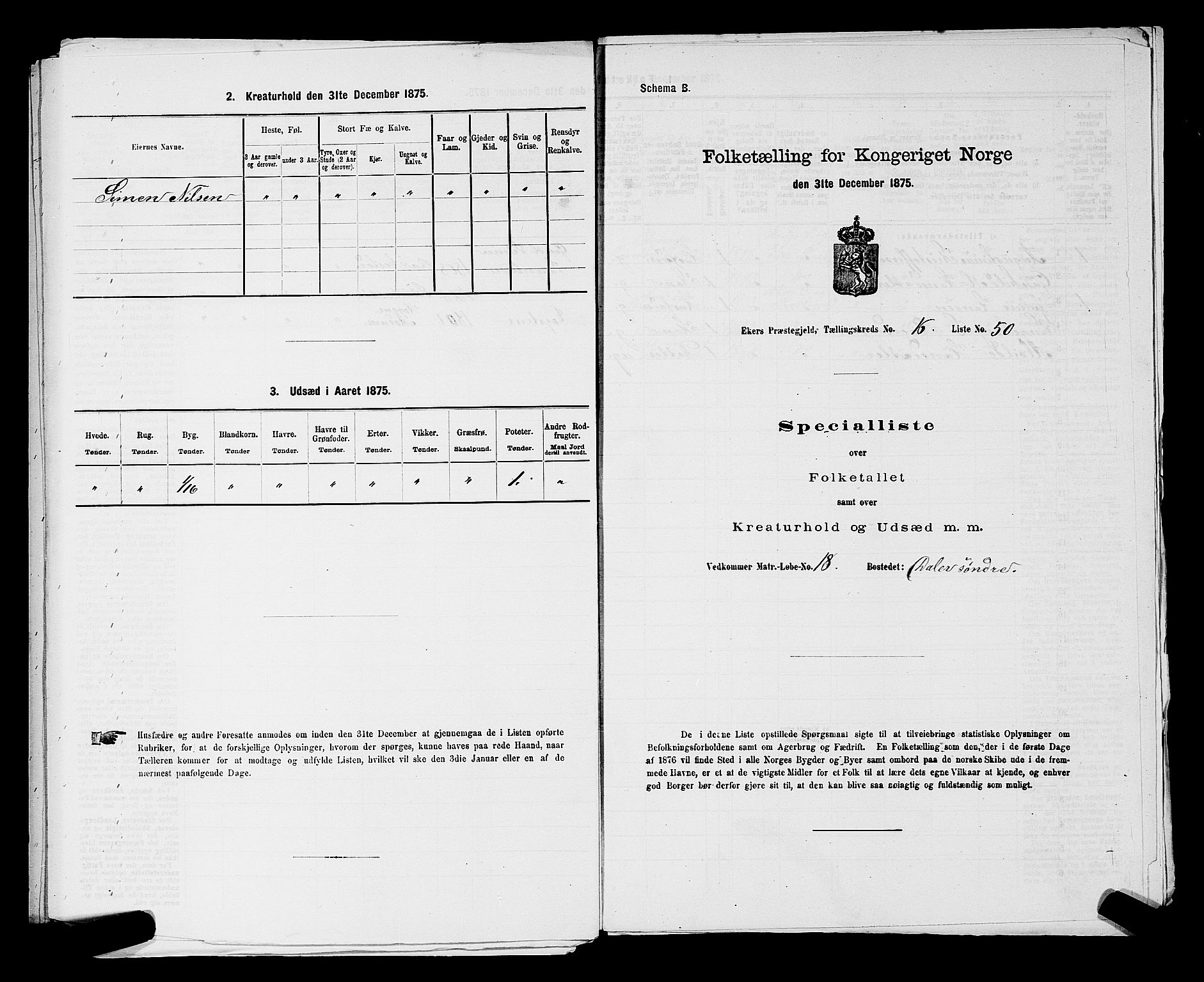 SAKO, 1875 census for 0624P Eiker, 1875, p. 2969