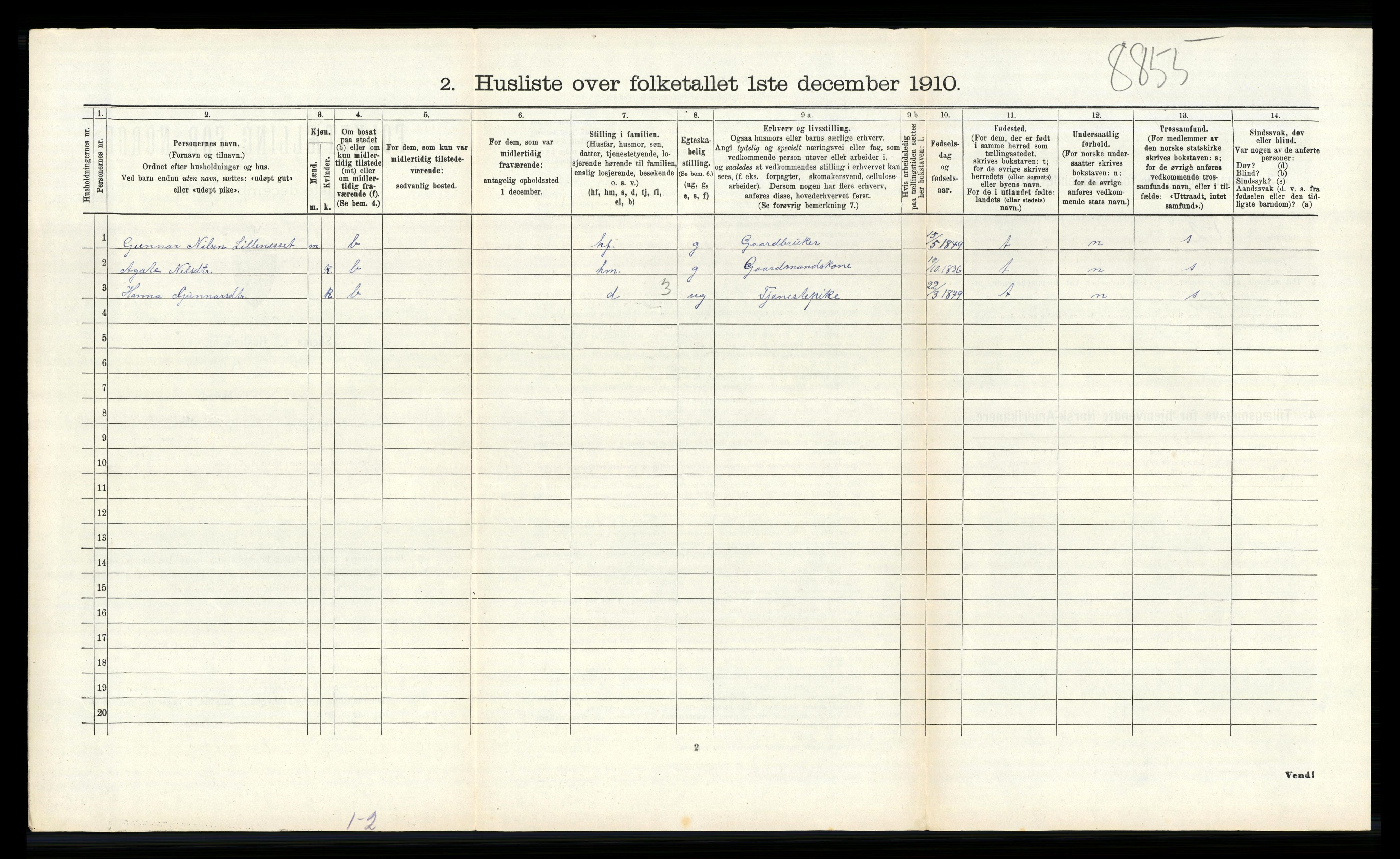 RA, 1910 census for Finnås, 1910, p. 995