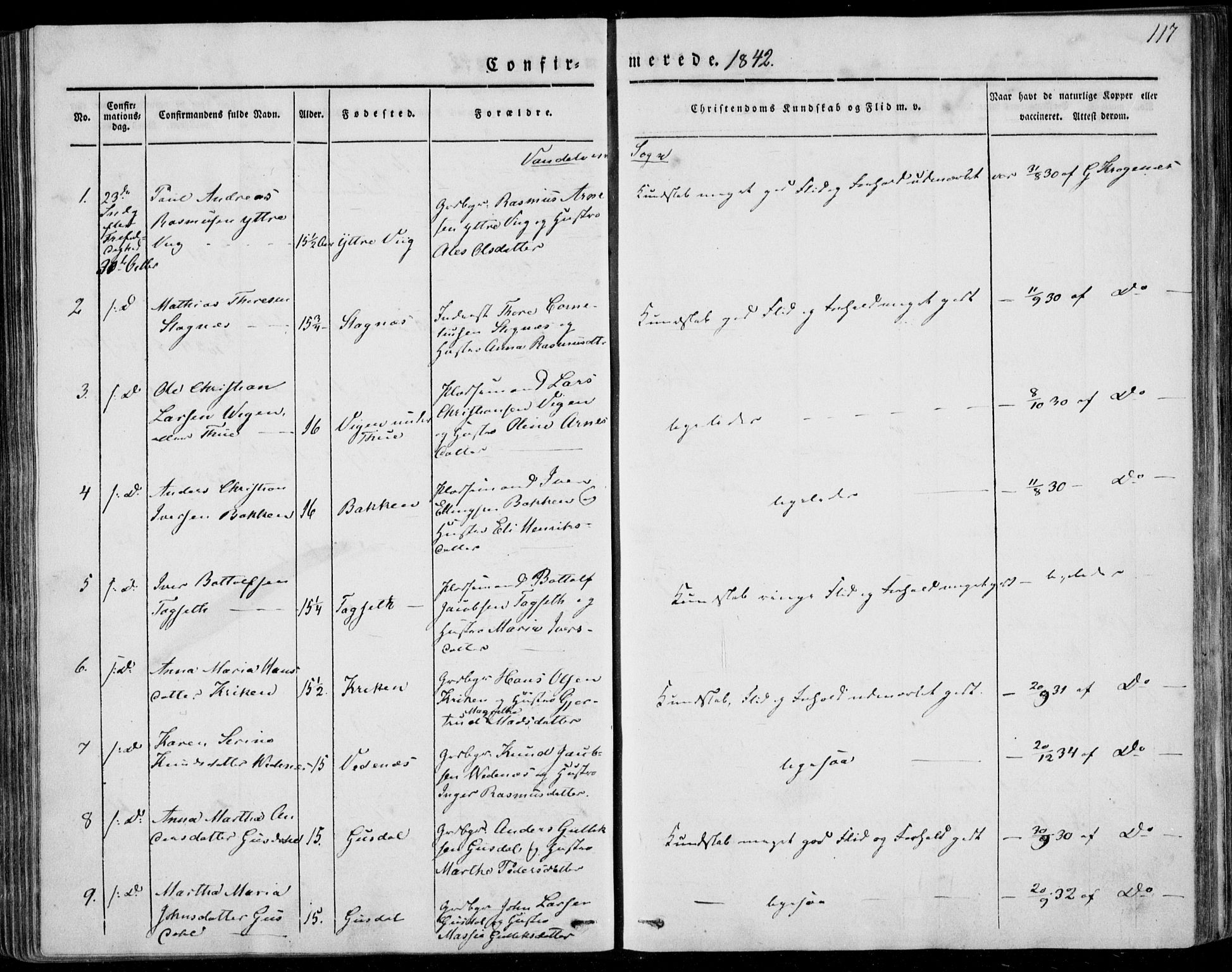 Ministerialprotokoller, klokkerbøker og fødselsregistre - Møre og Romsdal, AV/SAT-A-1454/501/L0005: Parish register (official) no. 501A05, 1831-1844, p. 117