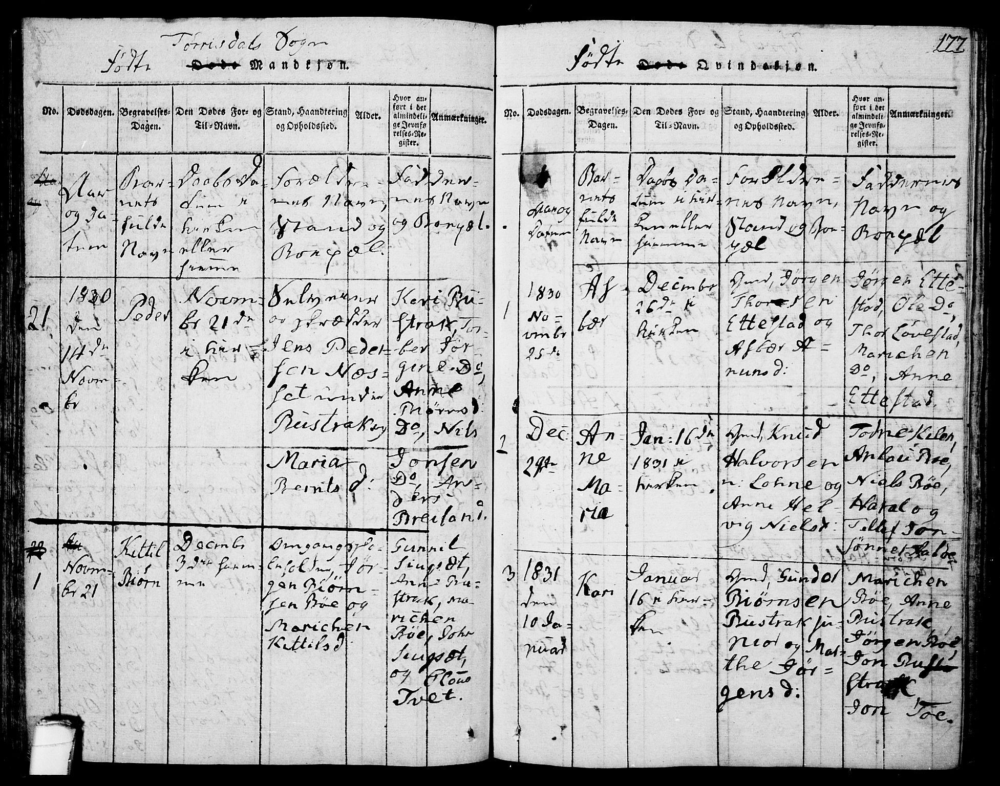 Drangedal kirkebøker, SAKO/A-258/F/Fa/L0005: Parish register (official) no. 5 /2, 1814-1831, p. 177