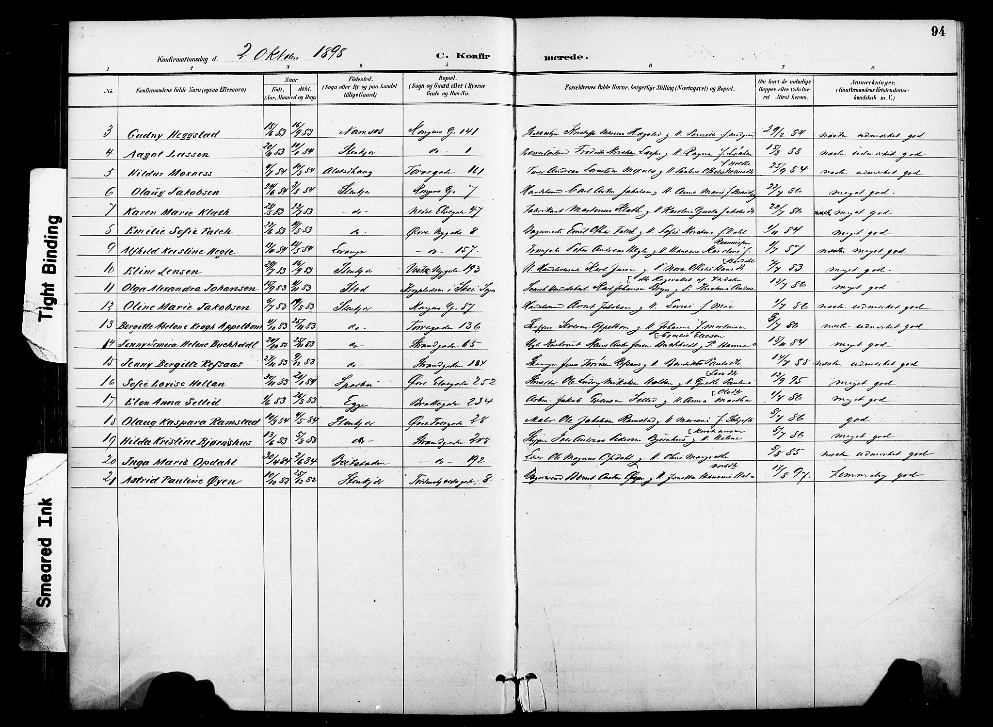 Ministerialprotokoller, klokkerbøker og fødselsregistre - Nord-Trøndelag, SAT/A-1458/739/L0372: Parish register (official) no. 739A04, 1895-1903, p. 94