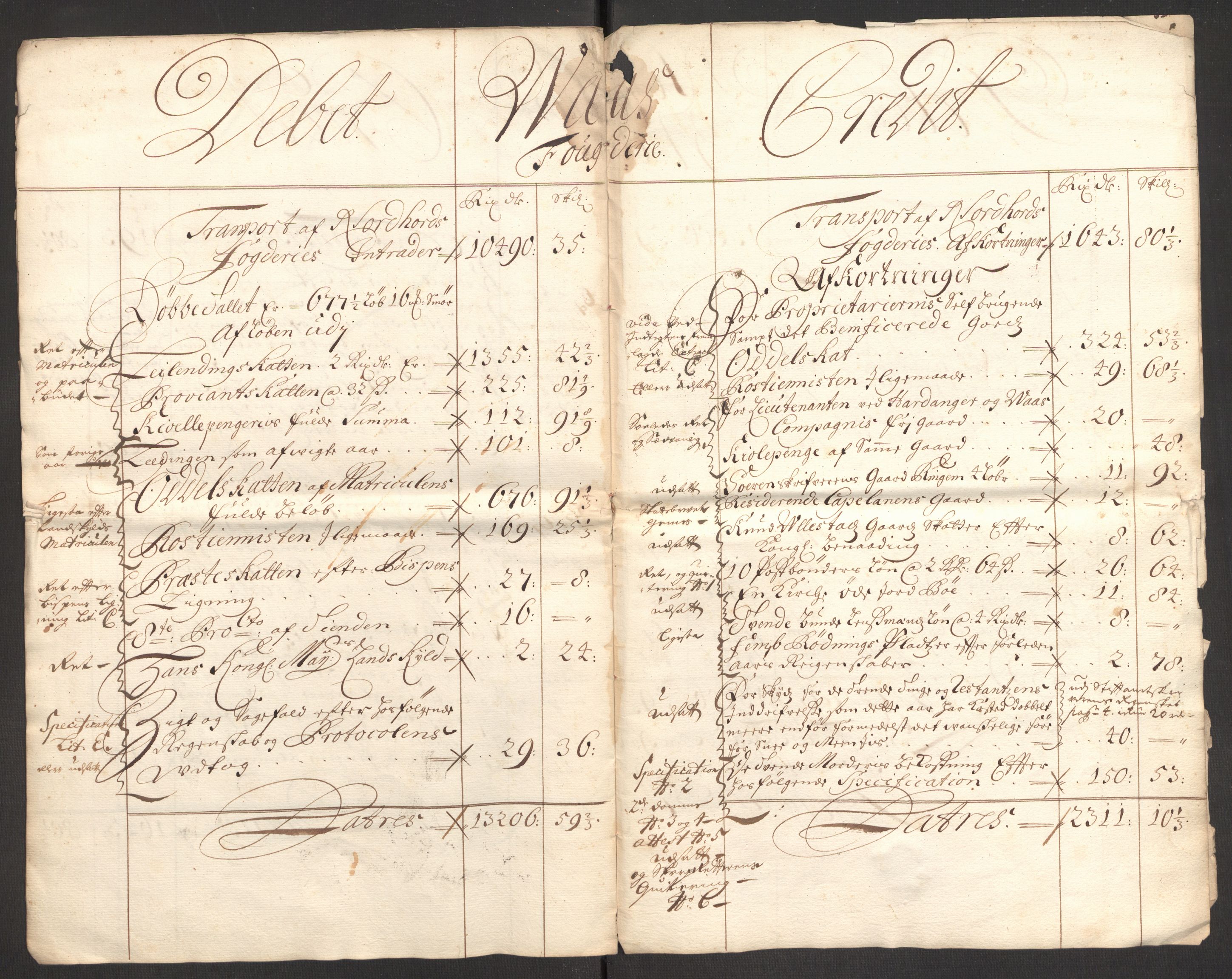 Rentekammeret inntil 1814, Reviderte regnskaper, Fogderegnskap, RA/EA-4092/R51/L3184: Fogderegnskap Nordhordland og Voss, 1698-1699, p. 9