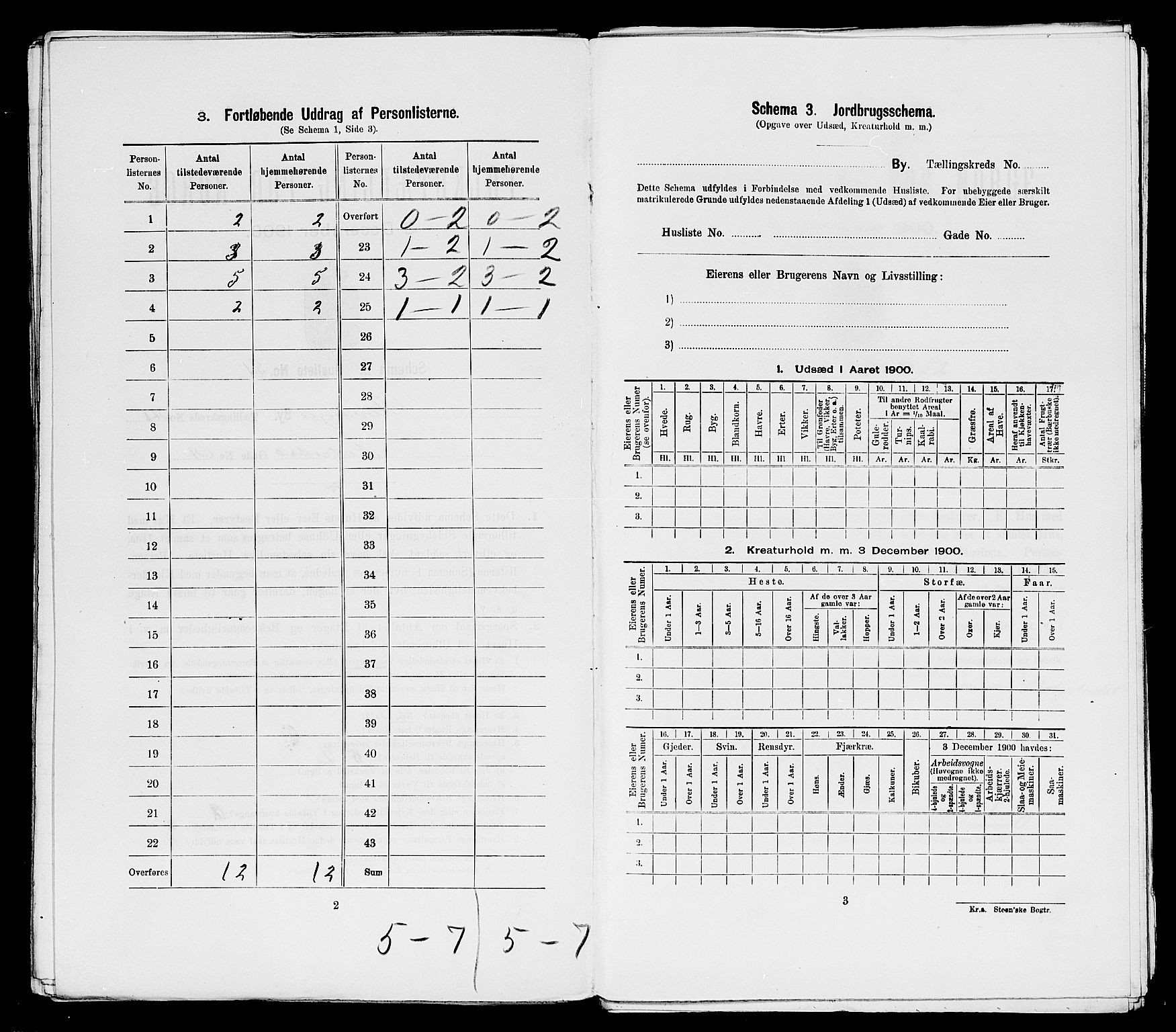 SAST, 1900 census for Stavanger, 1900, p. 15019